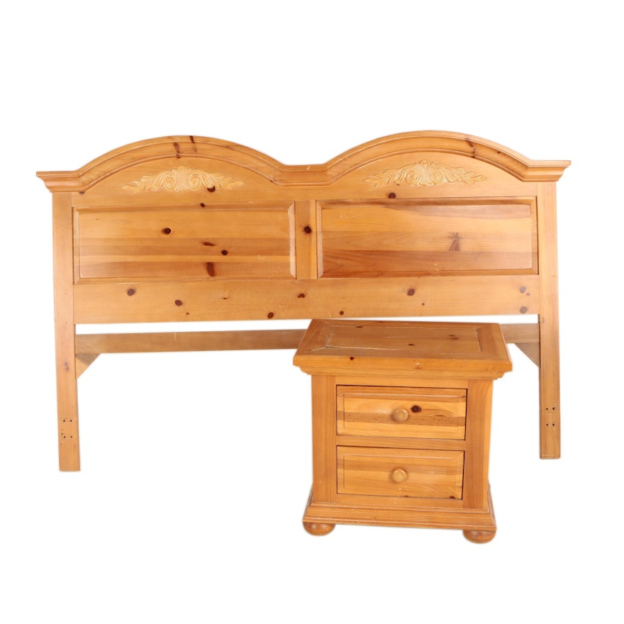 Broyhill Fontana King Size Bed Frame And Nightstand Ebth