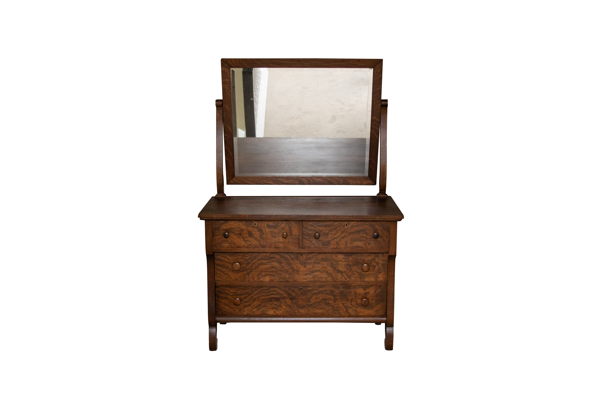 Mission Style Dresser With Mirror Circa 1950 Ebth