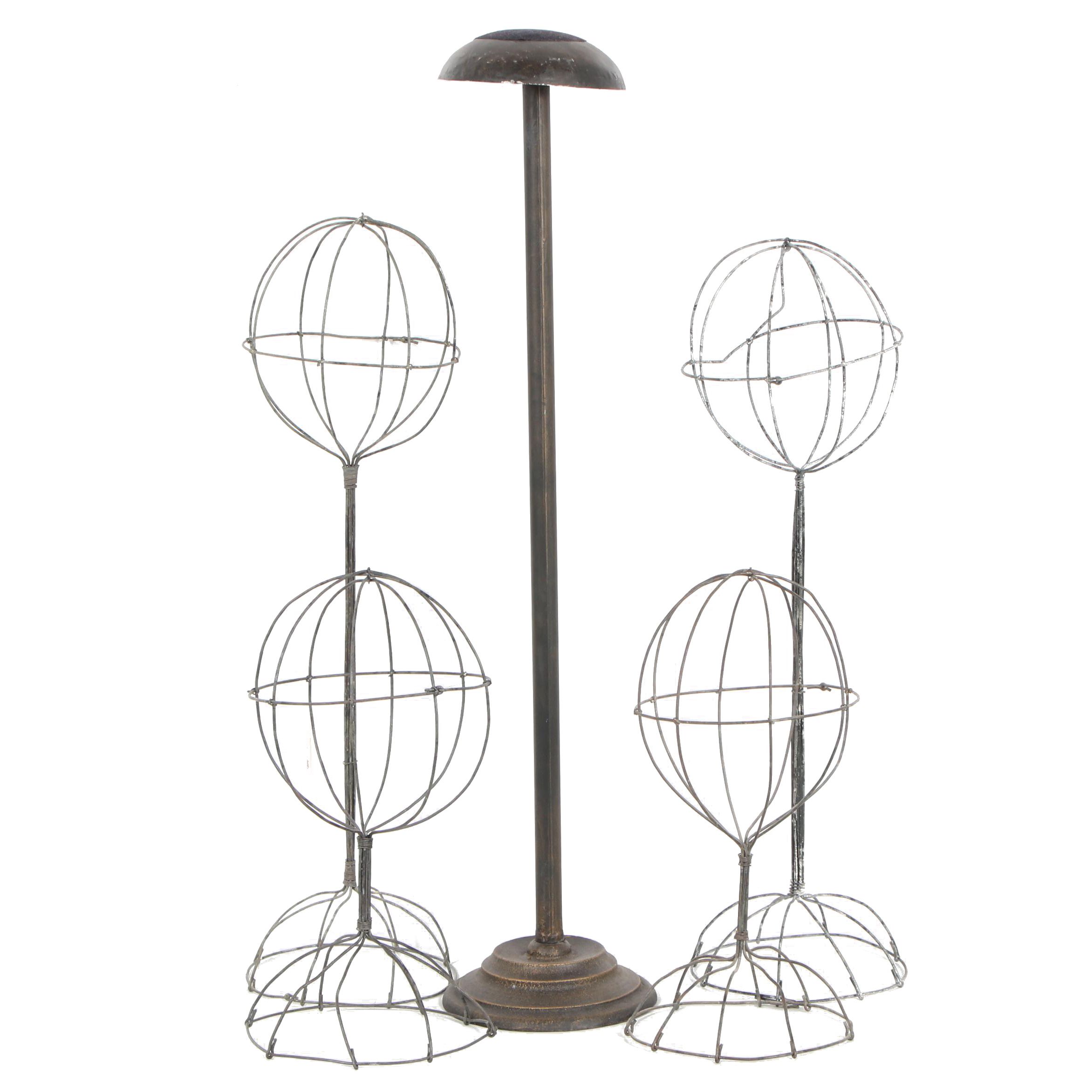 Five Vintage Metal Hat Display Stands EBTH