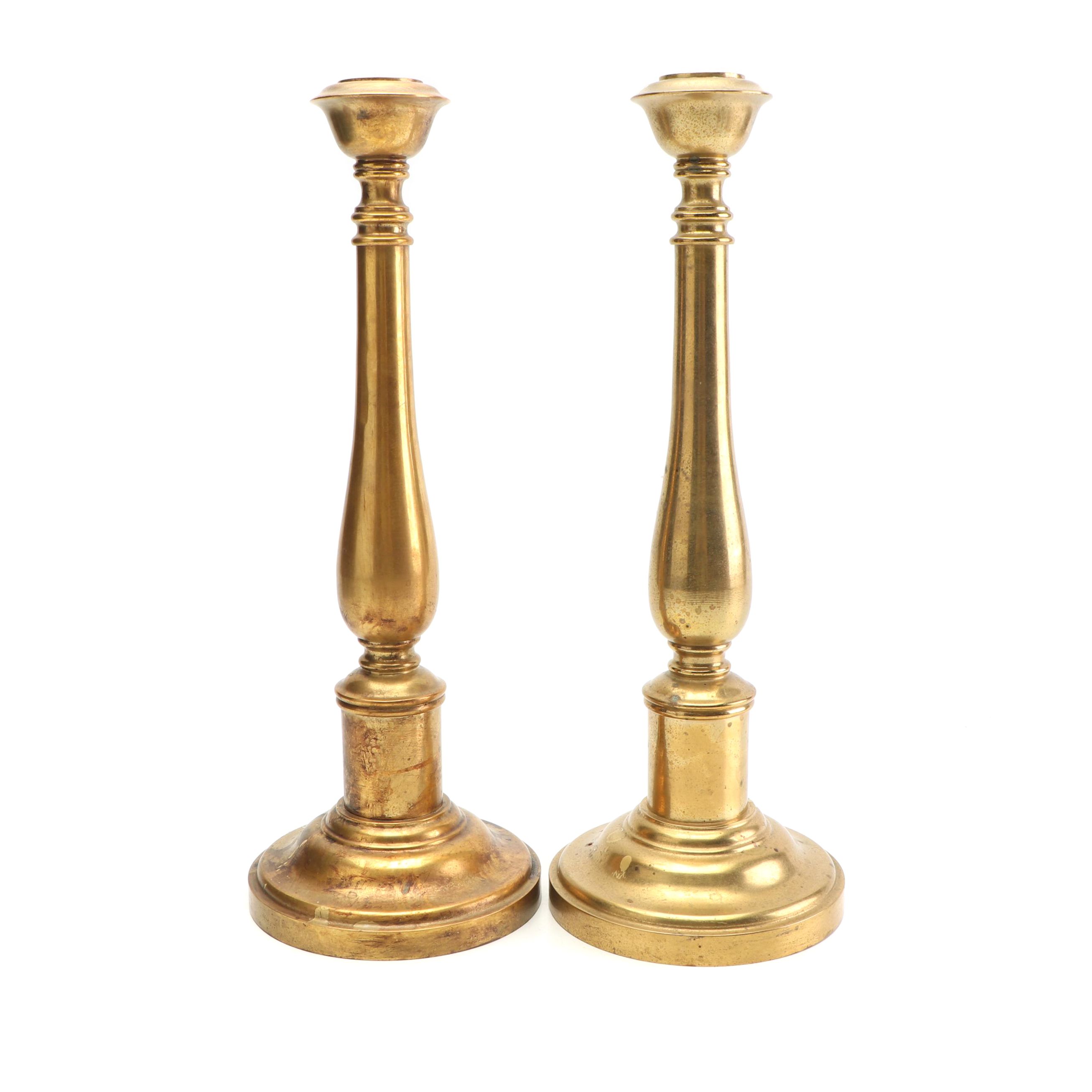 Brass Altar Candlesticks, Vintage EBTH