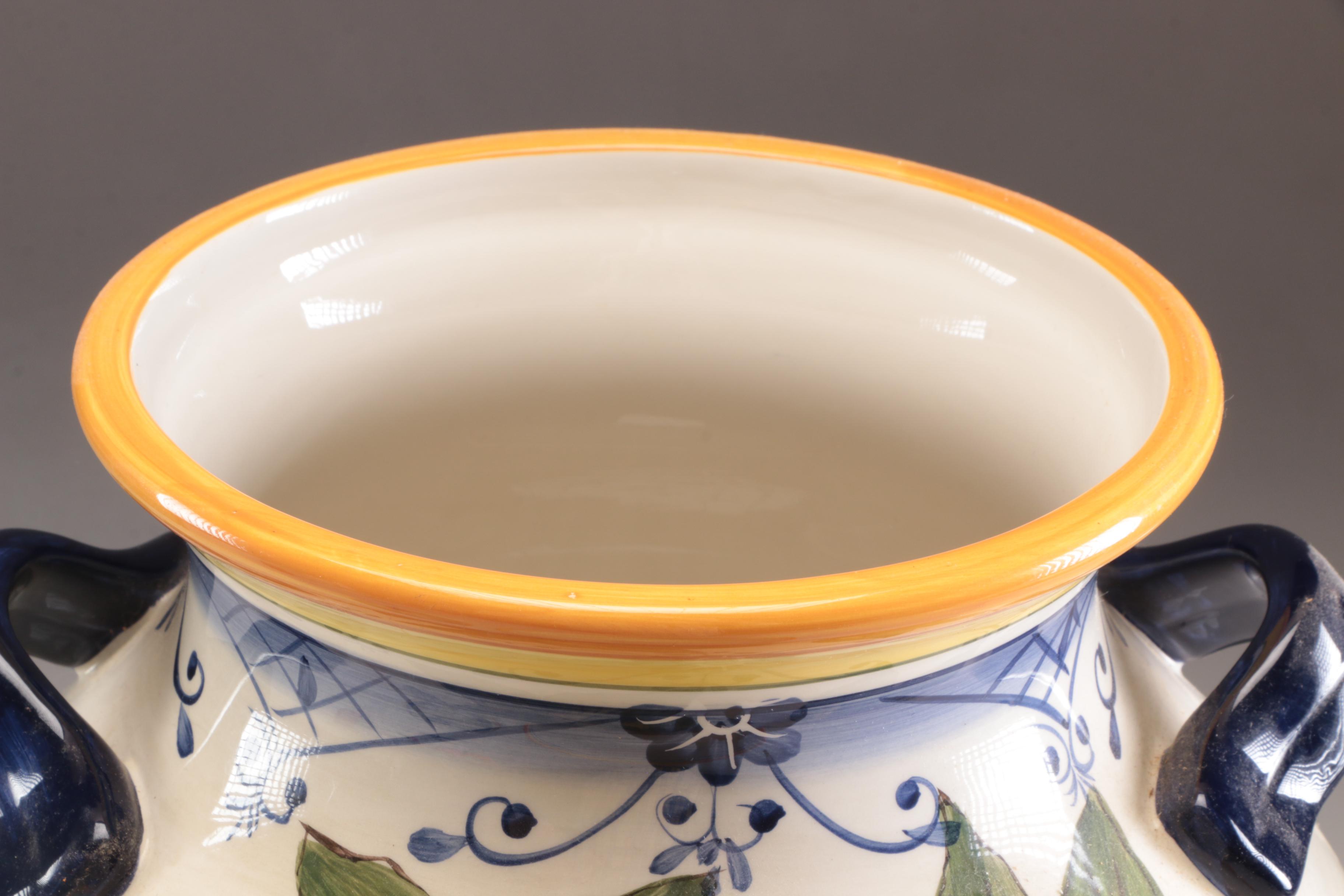 Tabletops Gallery Hand Painted "Tellina" Beverage Dispenser and Punch