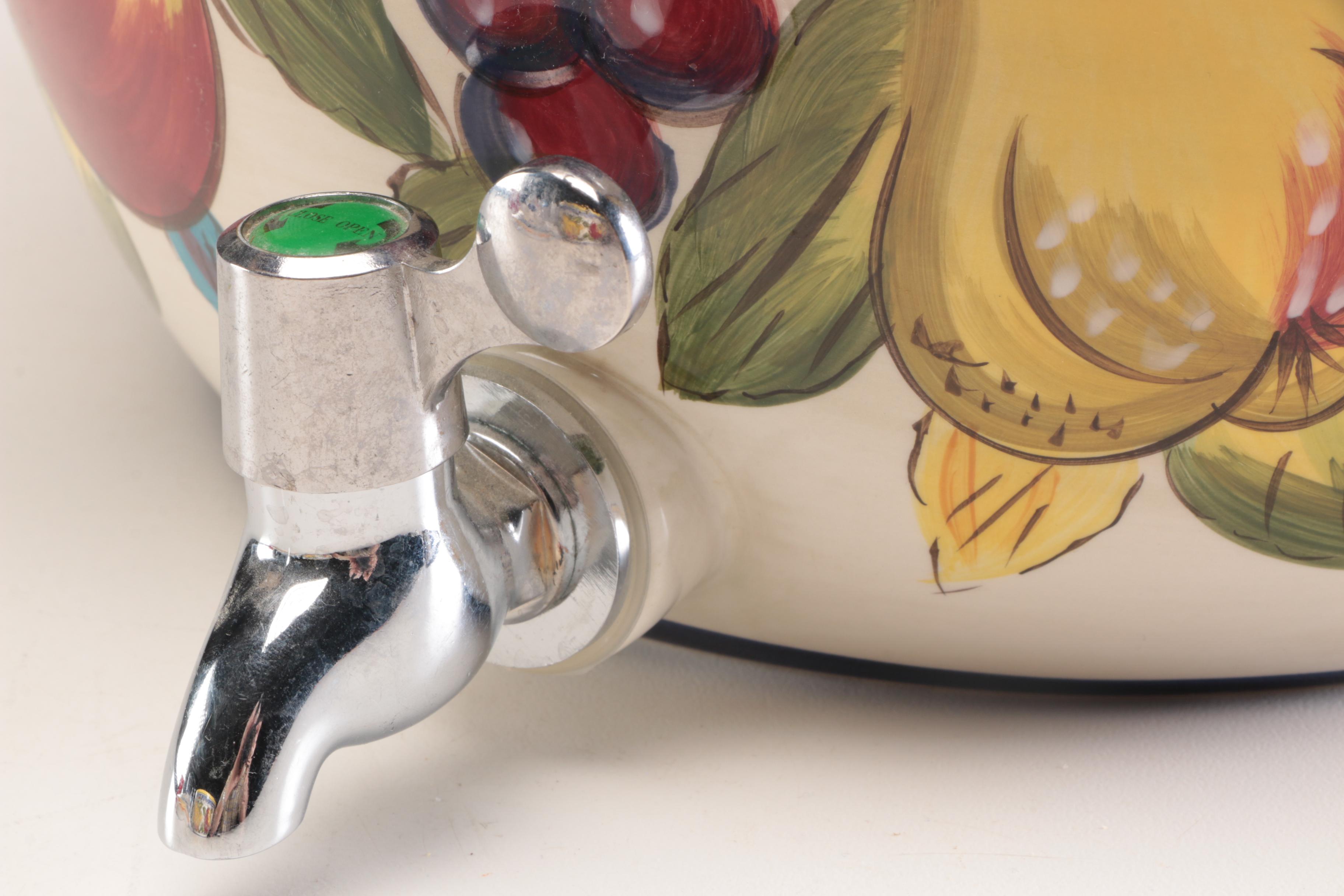 Tabletops Gallery Hand Painted "Tellina" Beverage Dispenser and Punch