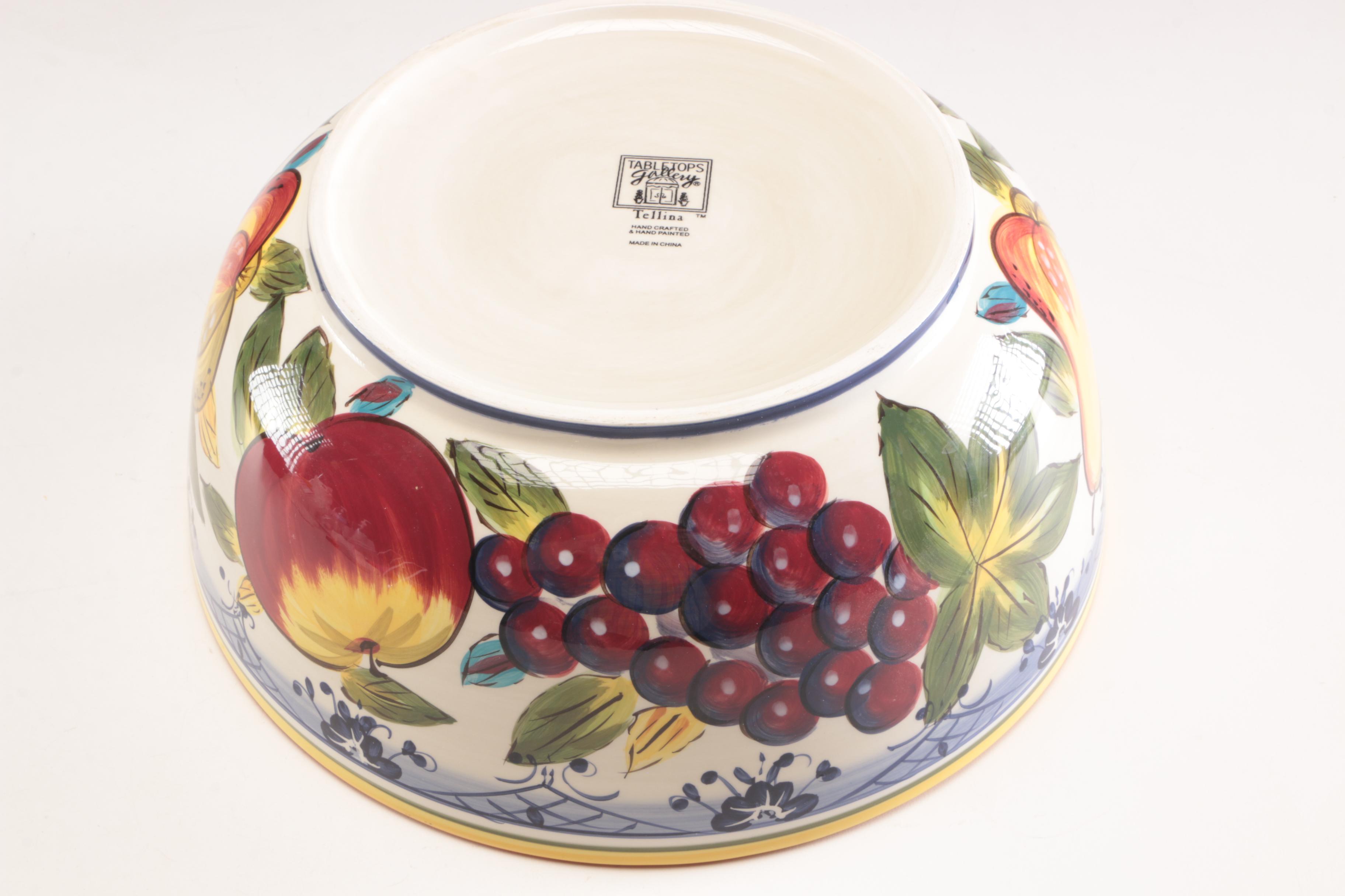 Tabletops Gallery Hand Painted "Tellina" Beverage Dispenser and Punch