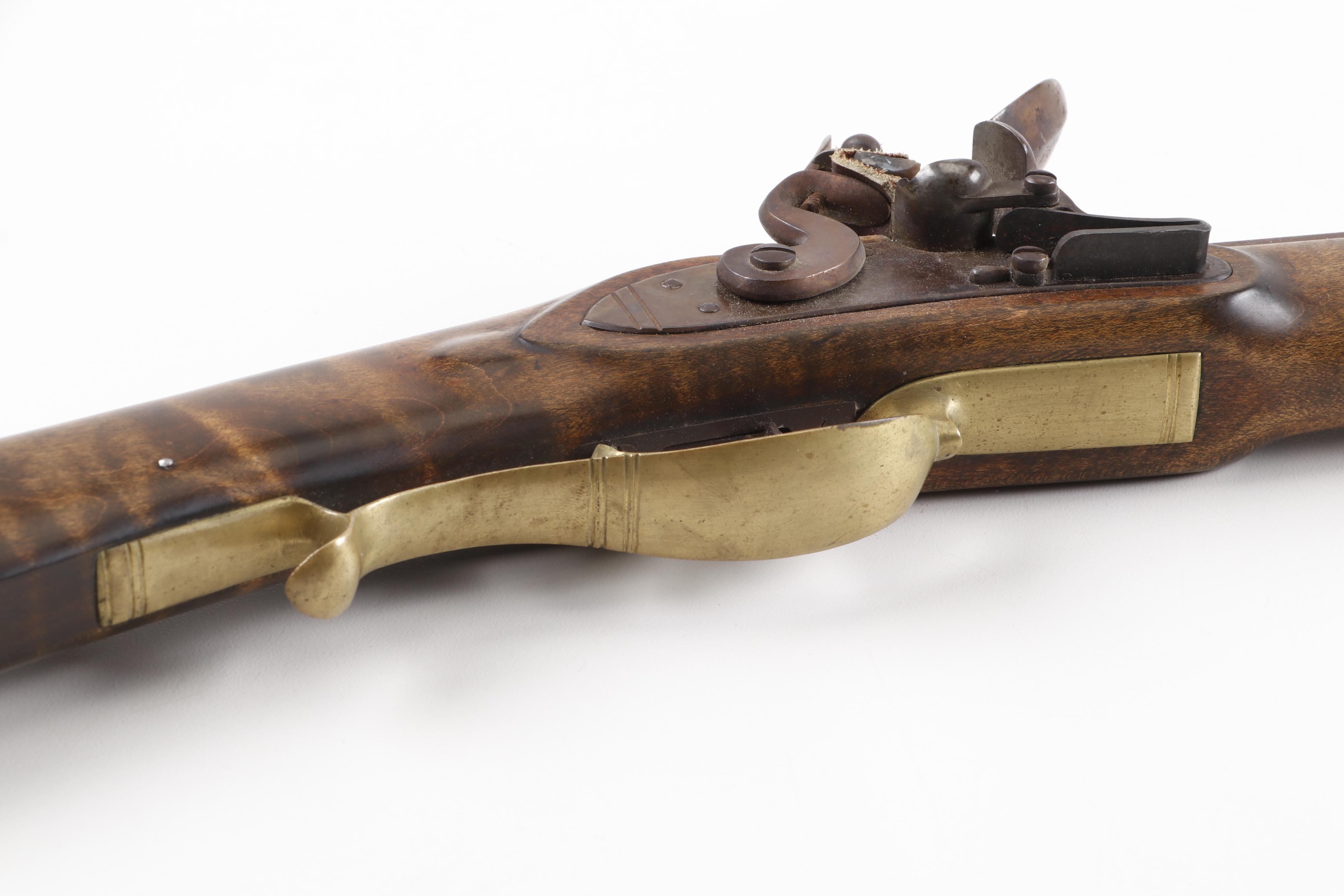 Flintlock Kentucky Long Rifle with Tiger Maple Stock, Late 18th/Early ...