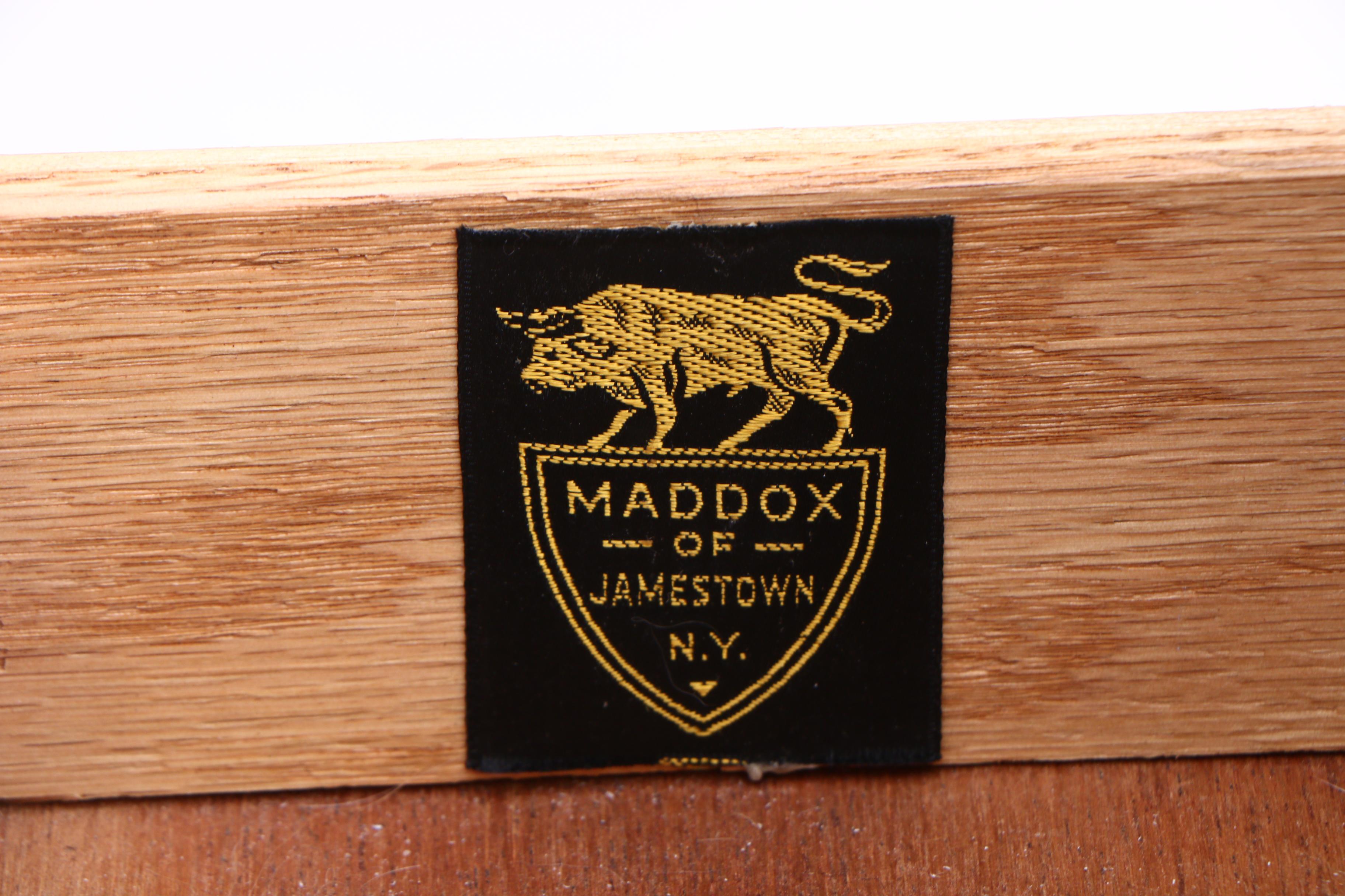 Maddox of Jamestown, NY Queen Anne Style Mahogany Secretary, Late 20th