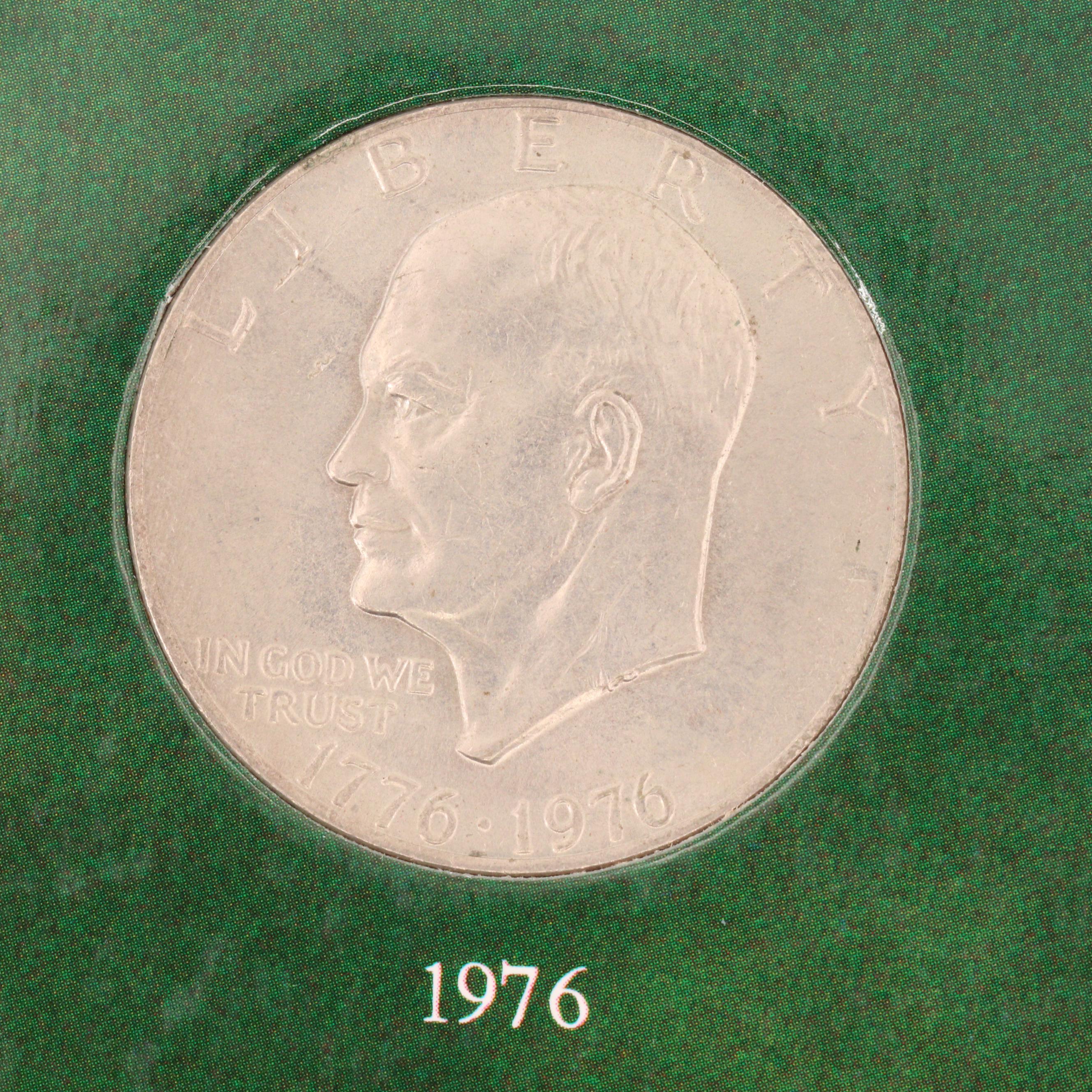 Eight Eisenhower Dollars in U.S. Commemorative Gallery Folio EBTH