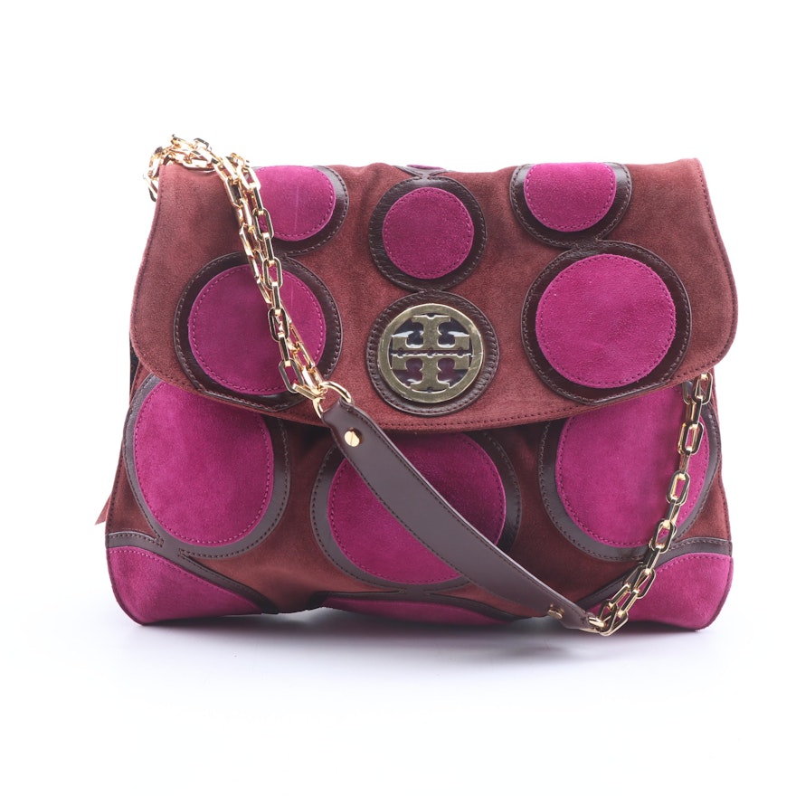Tory Burch Suede and Leather Circle Happy Hobo Bag | EBTH
