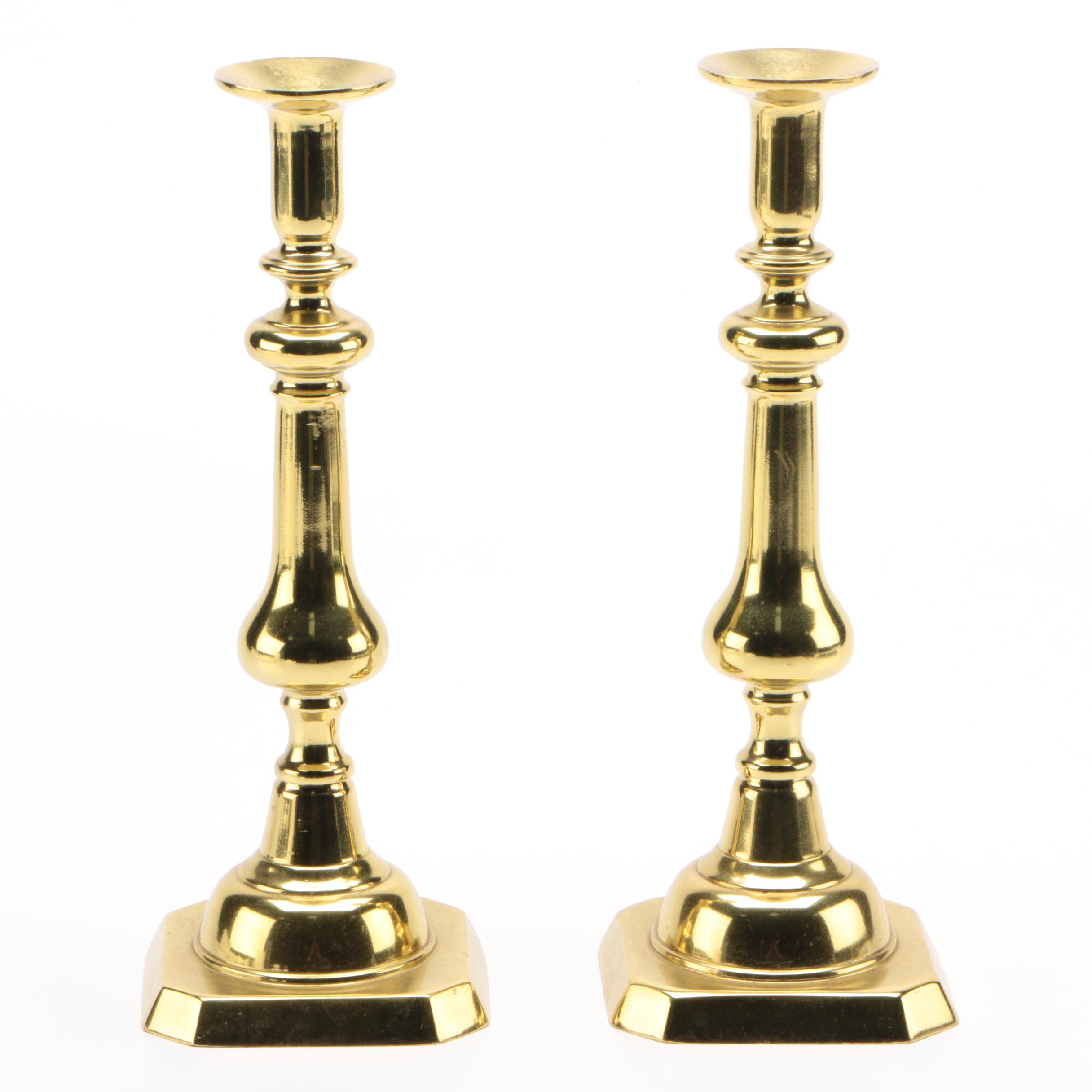 Pair of Harvin Solid Brass Candlesticks EBTH