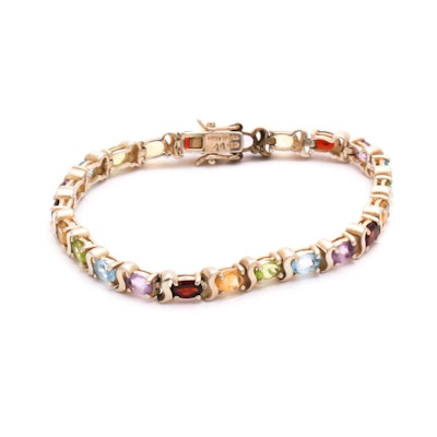 Sterling Silver Gemstones Bracelet Sterling Silver Gemstones Bracelet