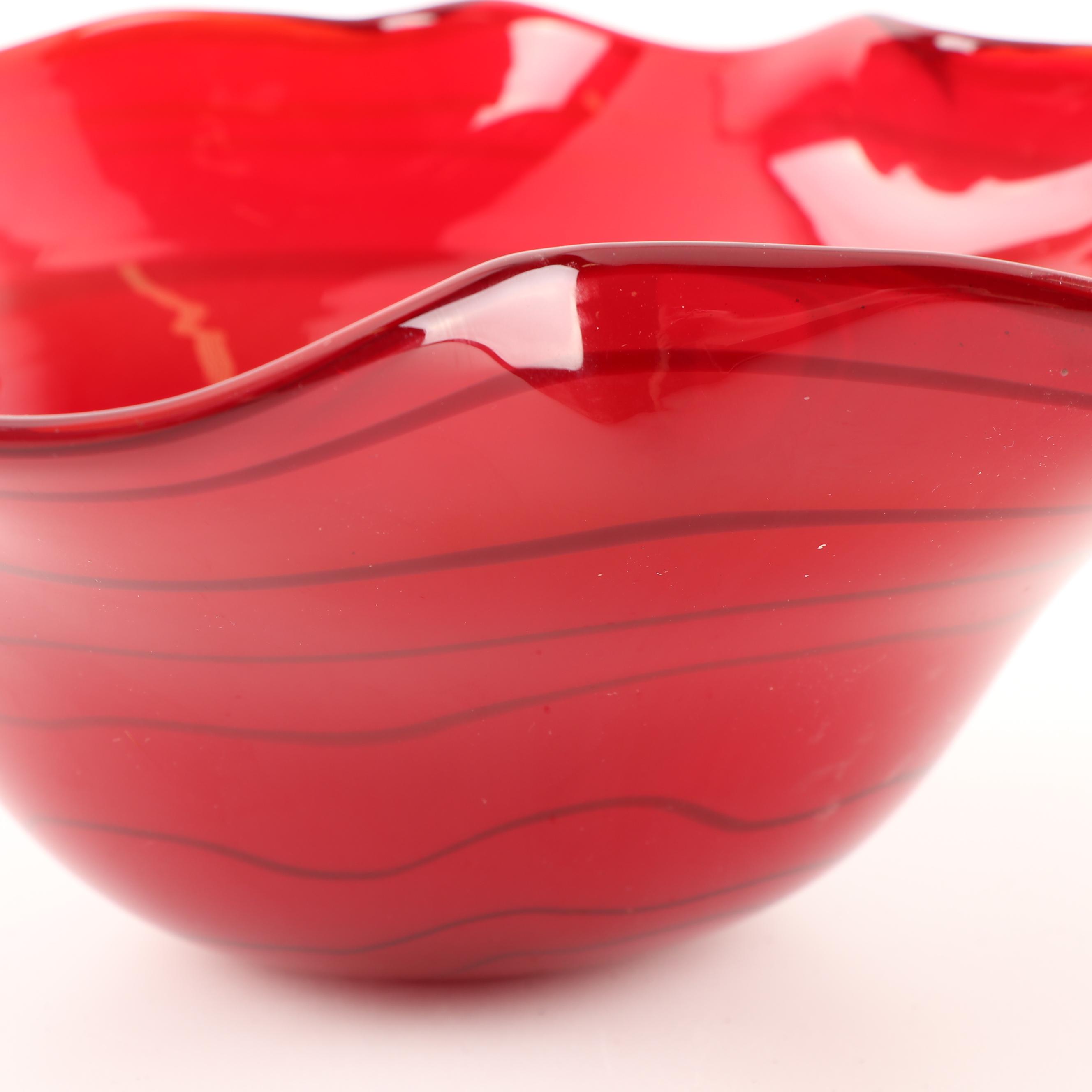 Art Glass Centerpiece Bowl, Contemporary EBTH