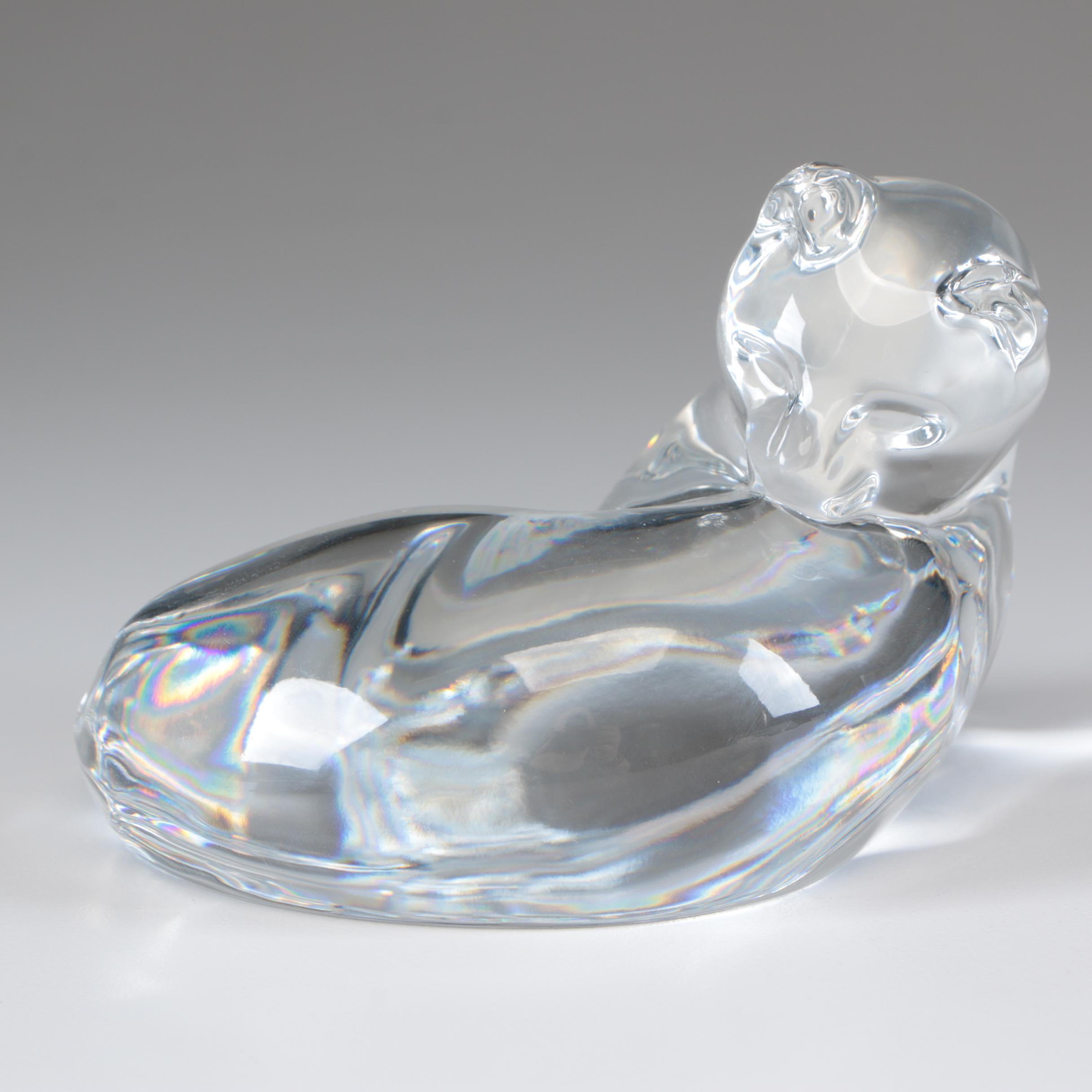 Baccarat Crystal Cat Paperweight EBTH