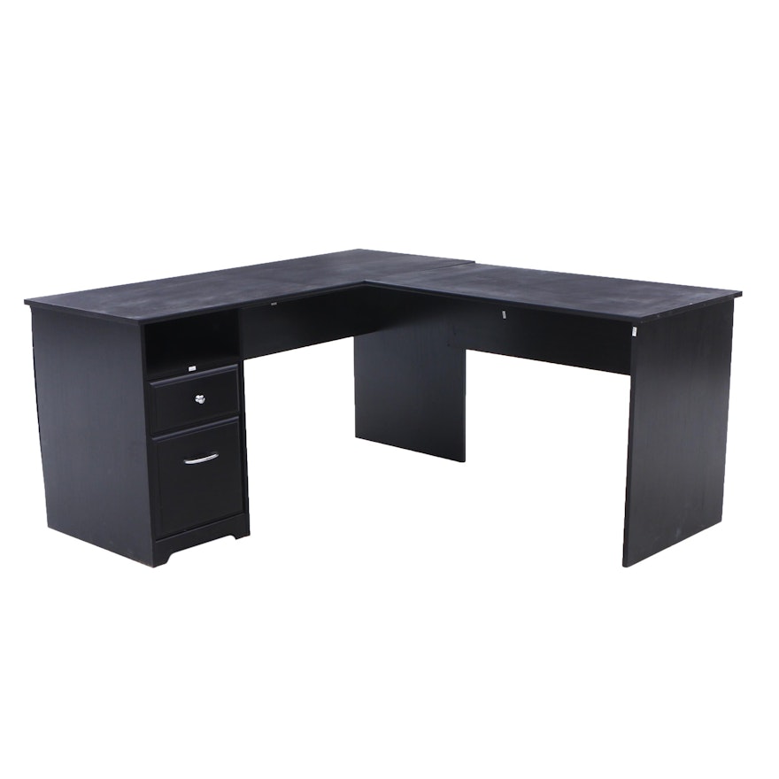Ebonized Engineered Wood Corner Desk By Bush Furniture Ebth