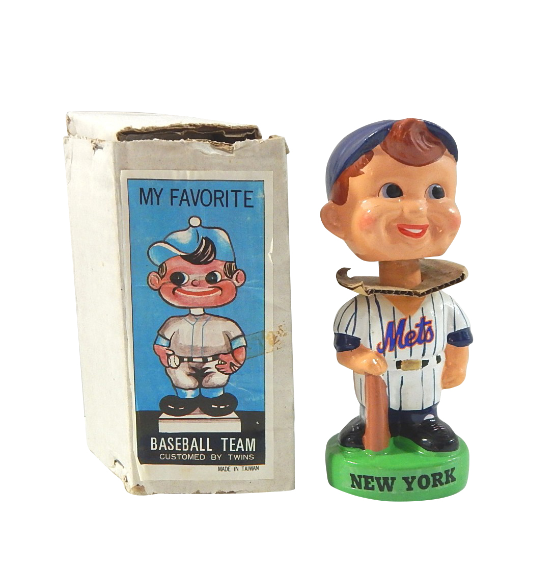 1960s Era New York Mets Baseball Bobblehead with Box EBTH