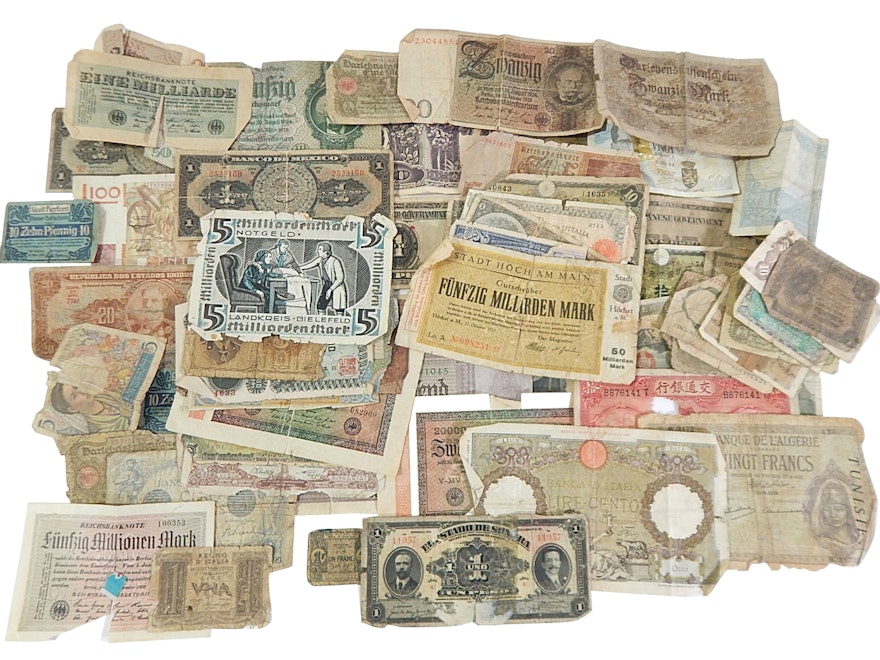 Various Foreign Currency Notes From Countries Around The World - 