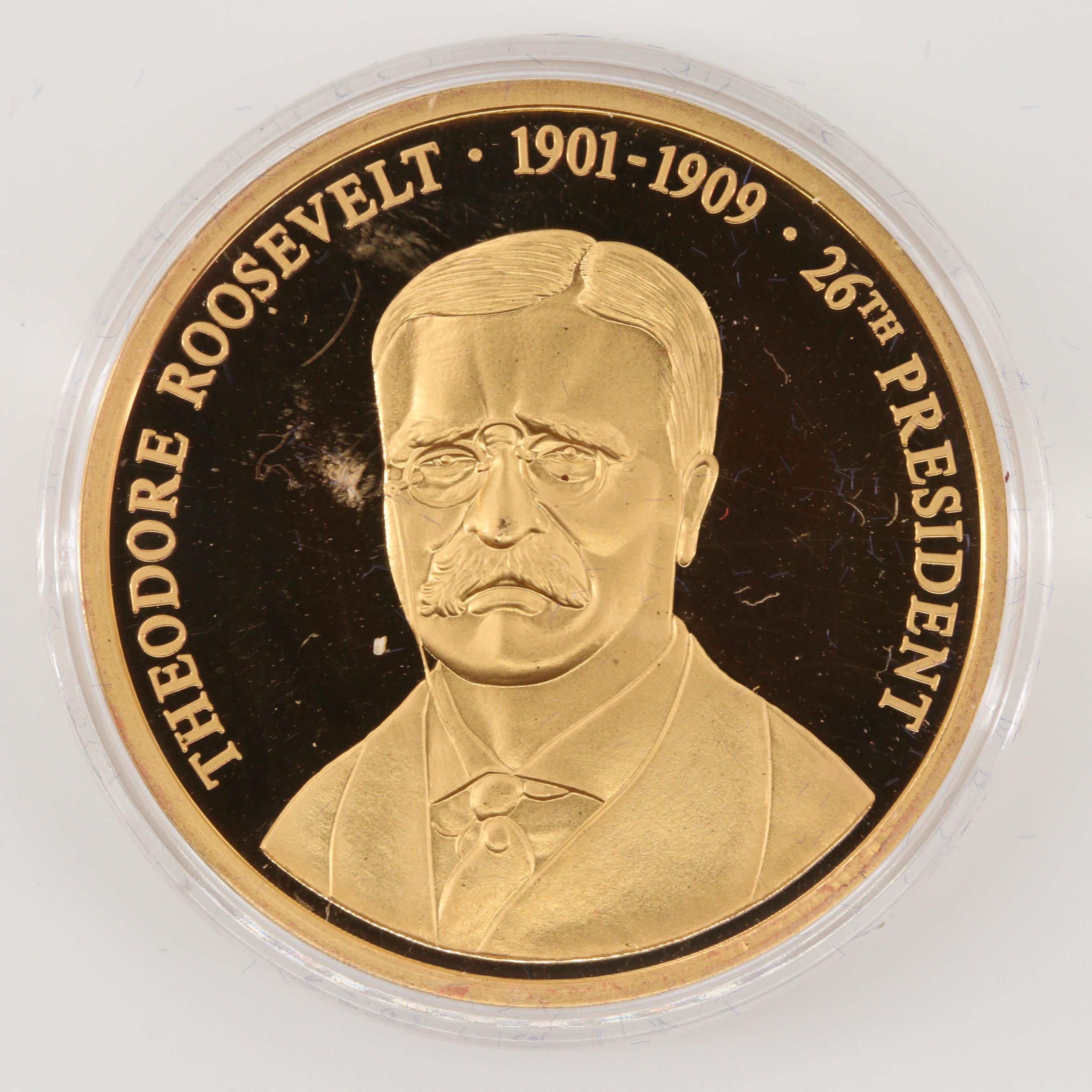 Eighteen American Presidents Gold Plated Medals Series EBTH