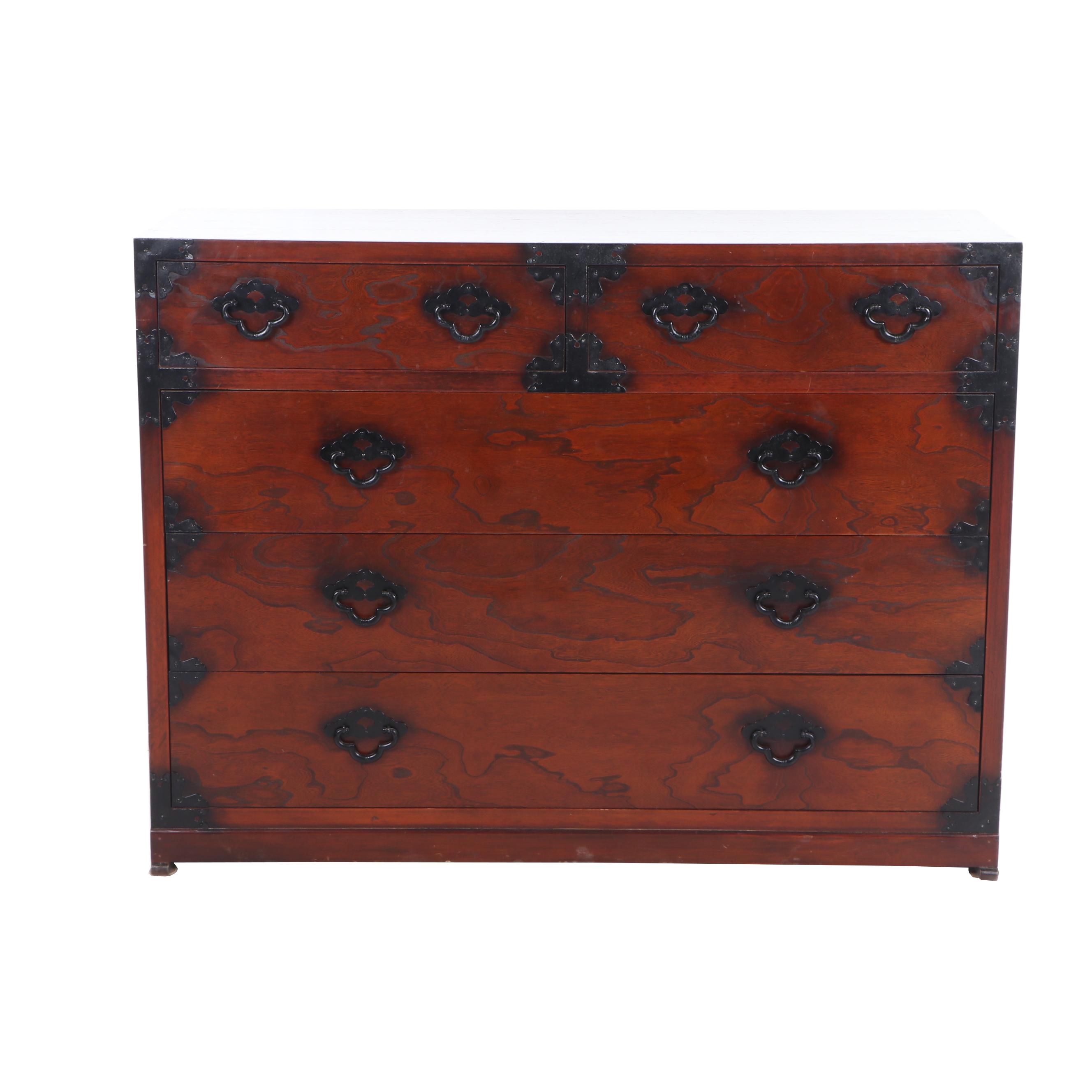 Japanese Wooden Tansu Chest Of Drawers 20th Century Ebth