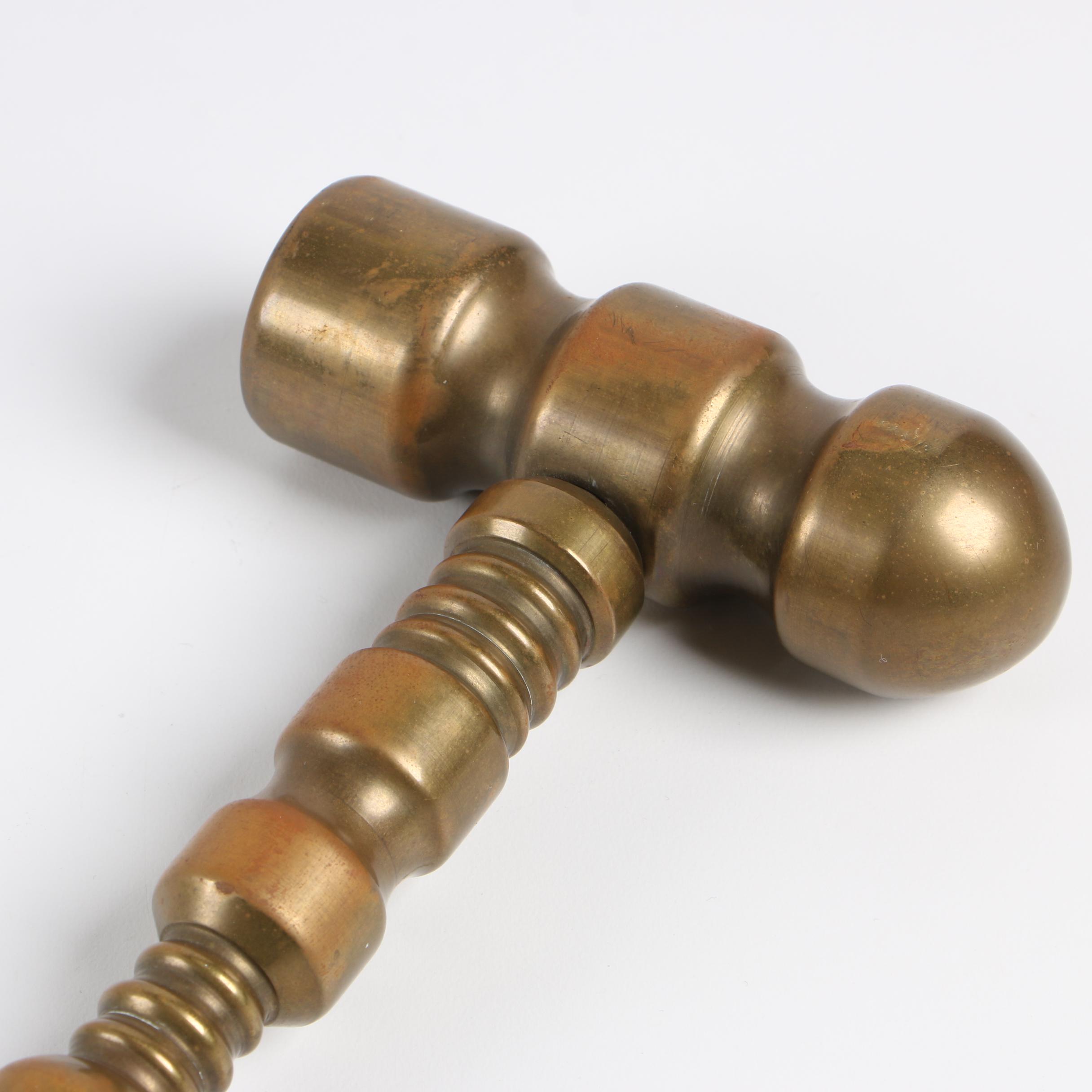 Solid Brass Ball Peen Hammer with Detachable Handle EBTH