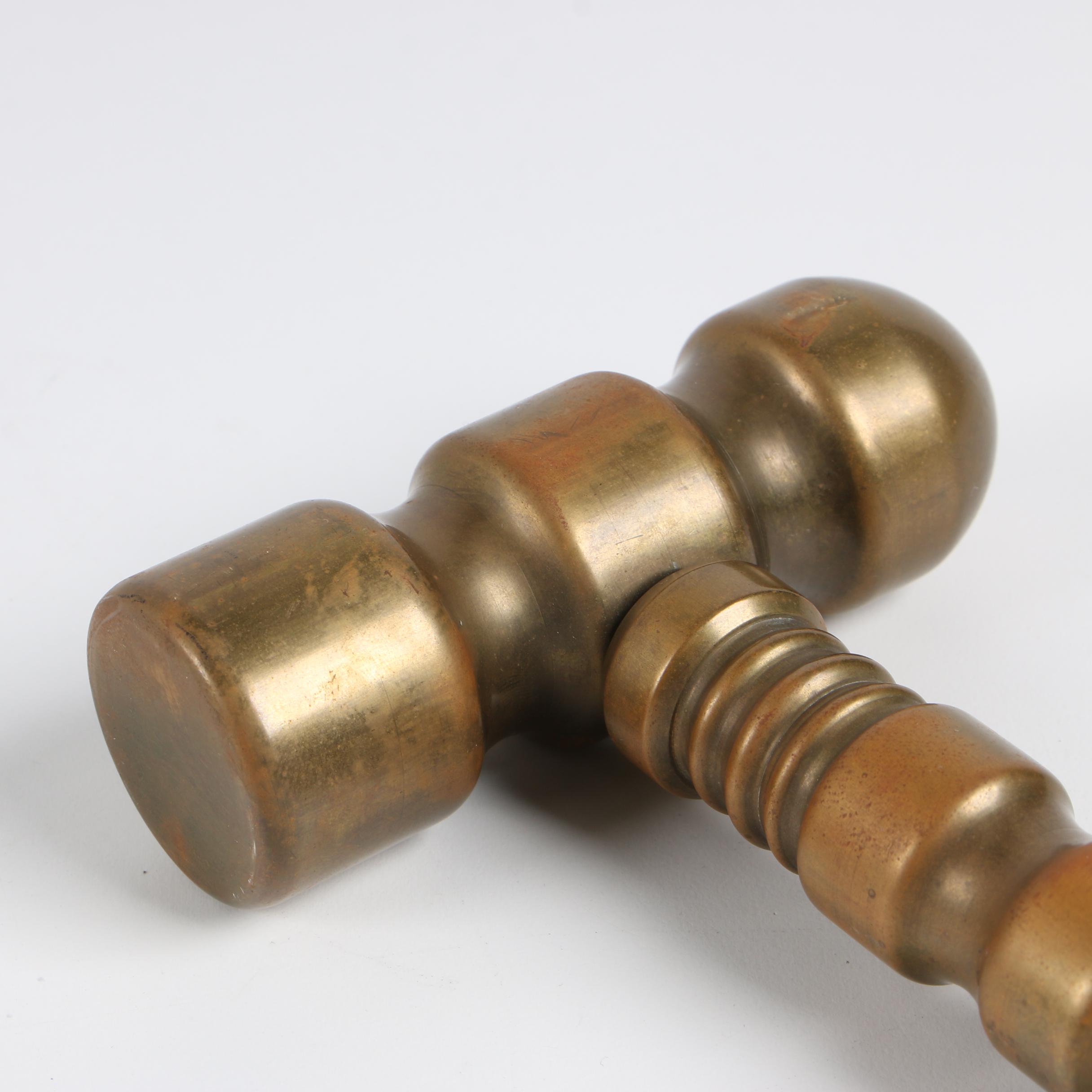 Solid Brass Ball Peen Hammer with Detachable Handle EBTH