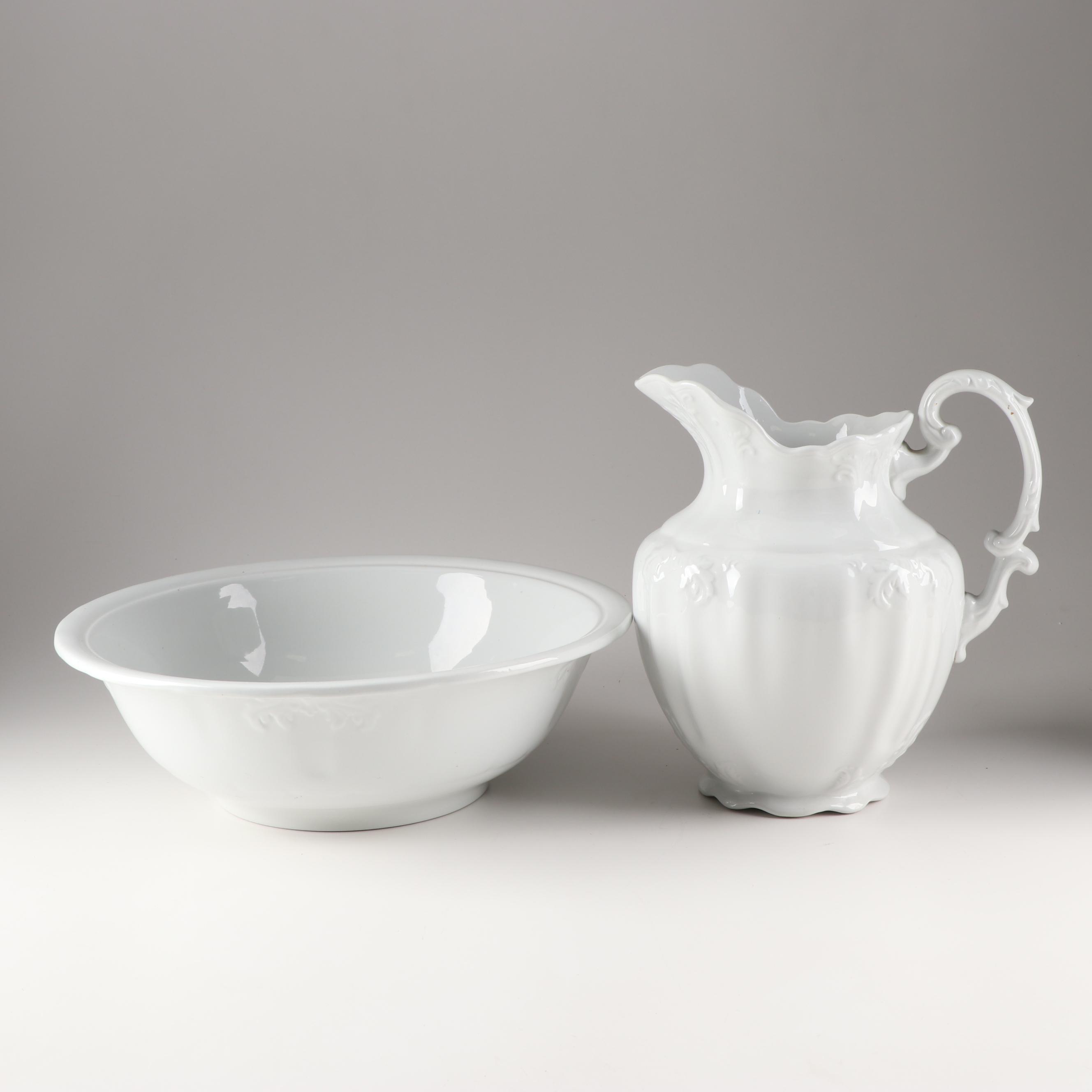 Johnson Brothers Royal Ironstone China Wash Bowl and Pitcher, Early