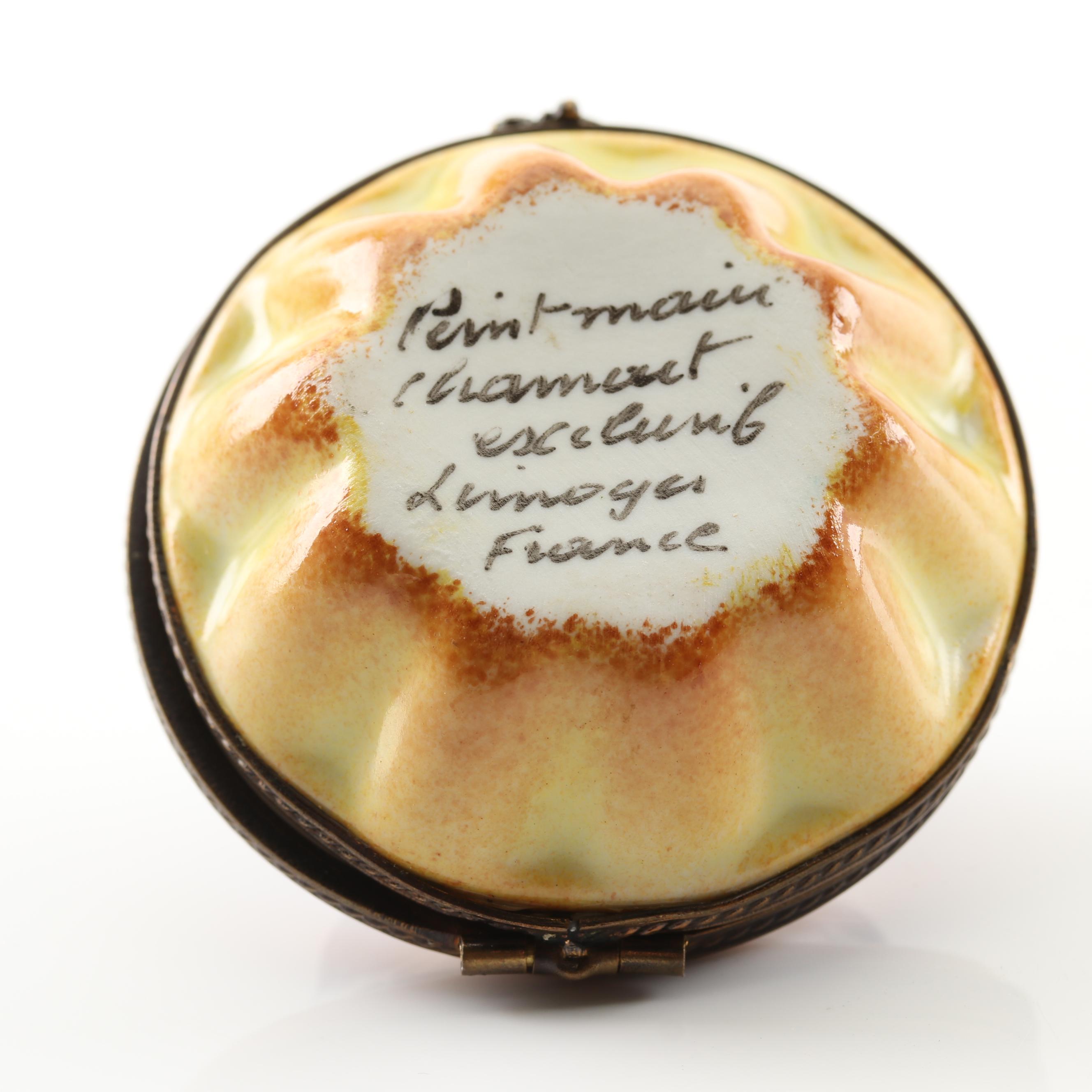 HandPainted Chamart Limoges Porcelain Blueberry Pie Trinket Box EBTH