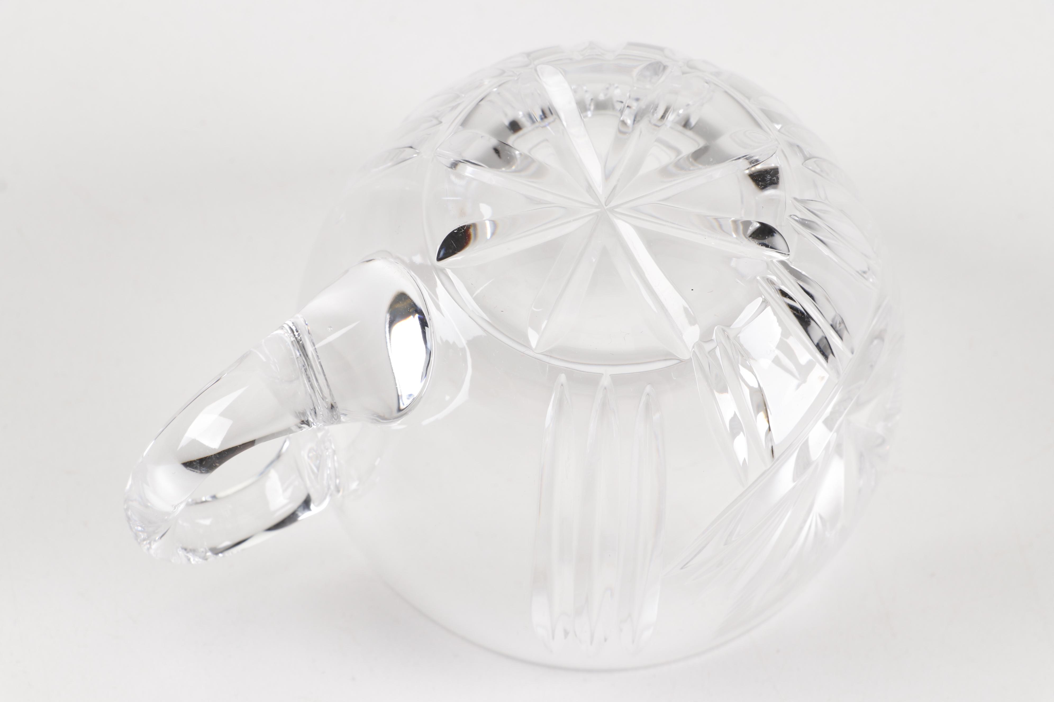 Cut Crystal Punch Bowl Set and Silver Plate Ladle EBTH