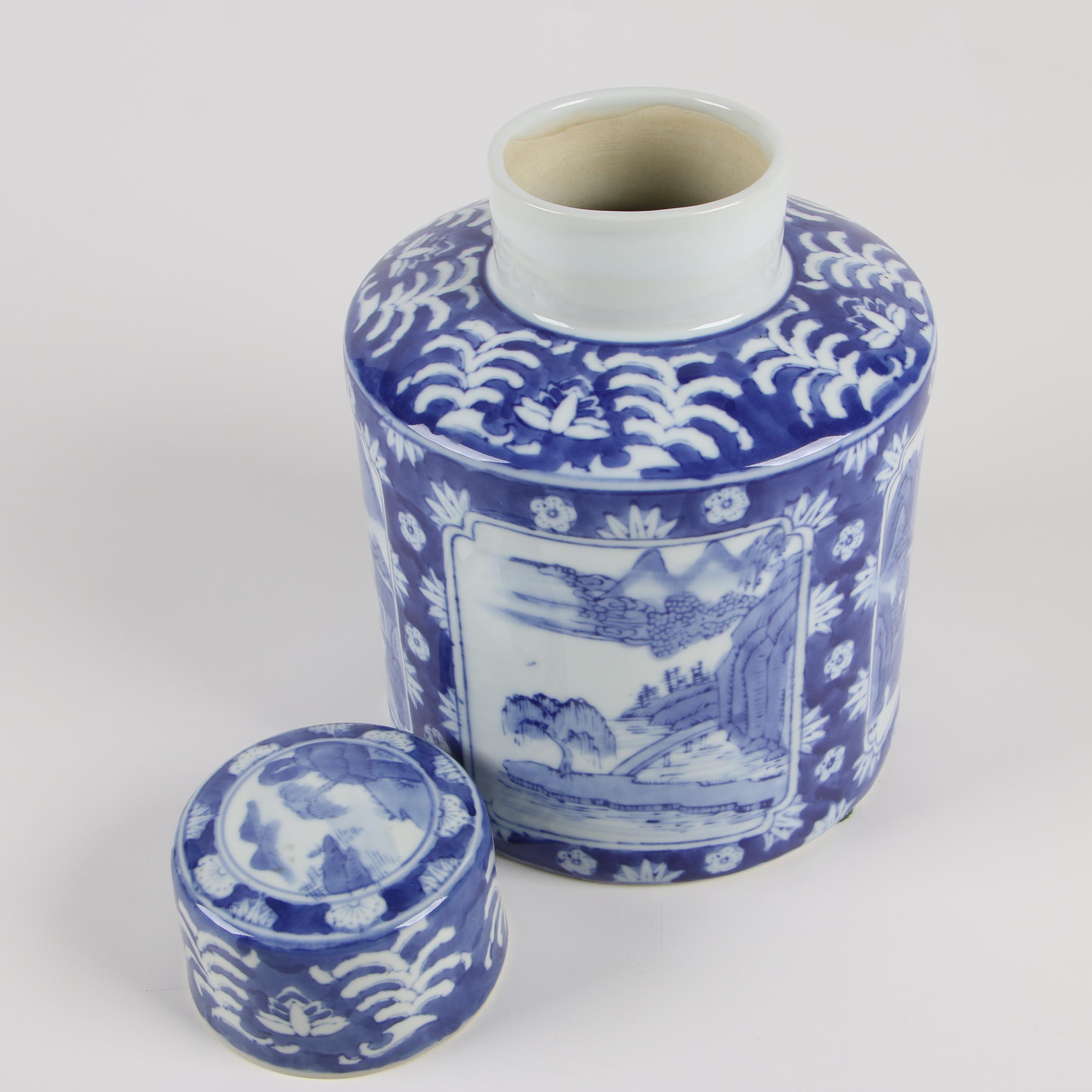 Chinese Blue and White Porcelain Tea Caddies EBTH