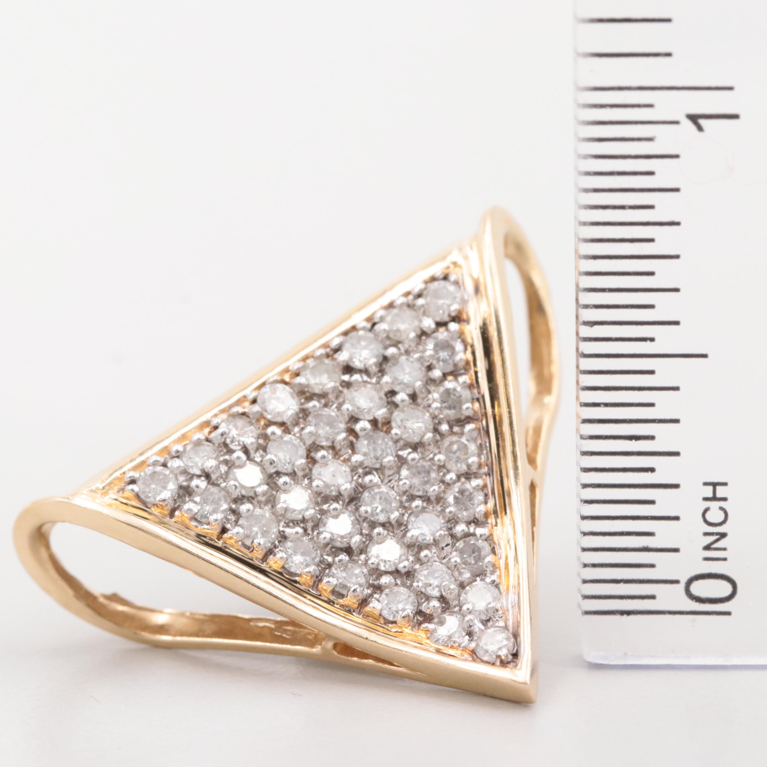 14K Yellow Gold Diamond Slide Pendant EBTH