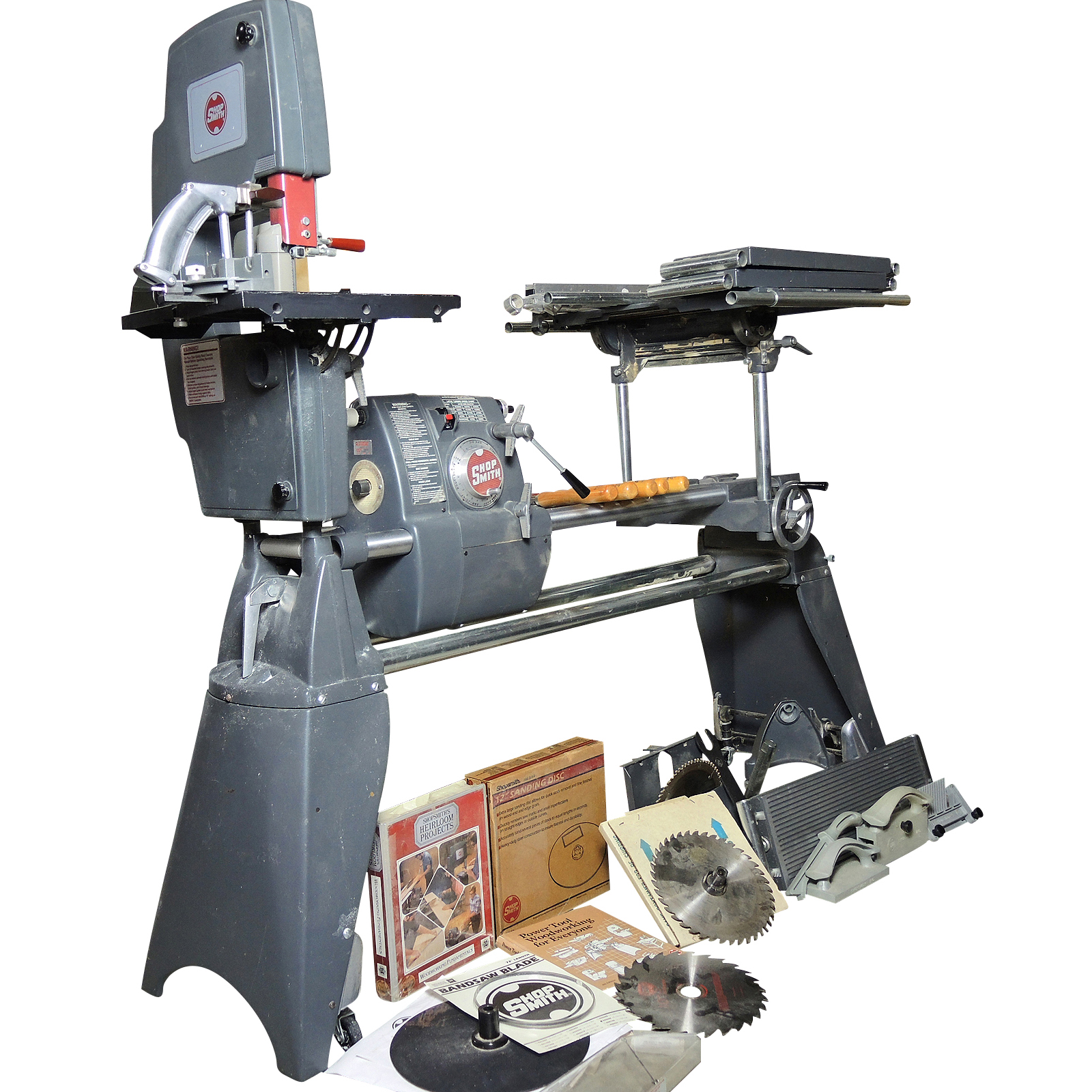 ShopSmith Band Saw, Lathe, Table Saw, Horizontal Boring Drill and