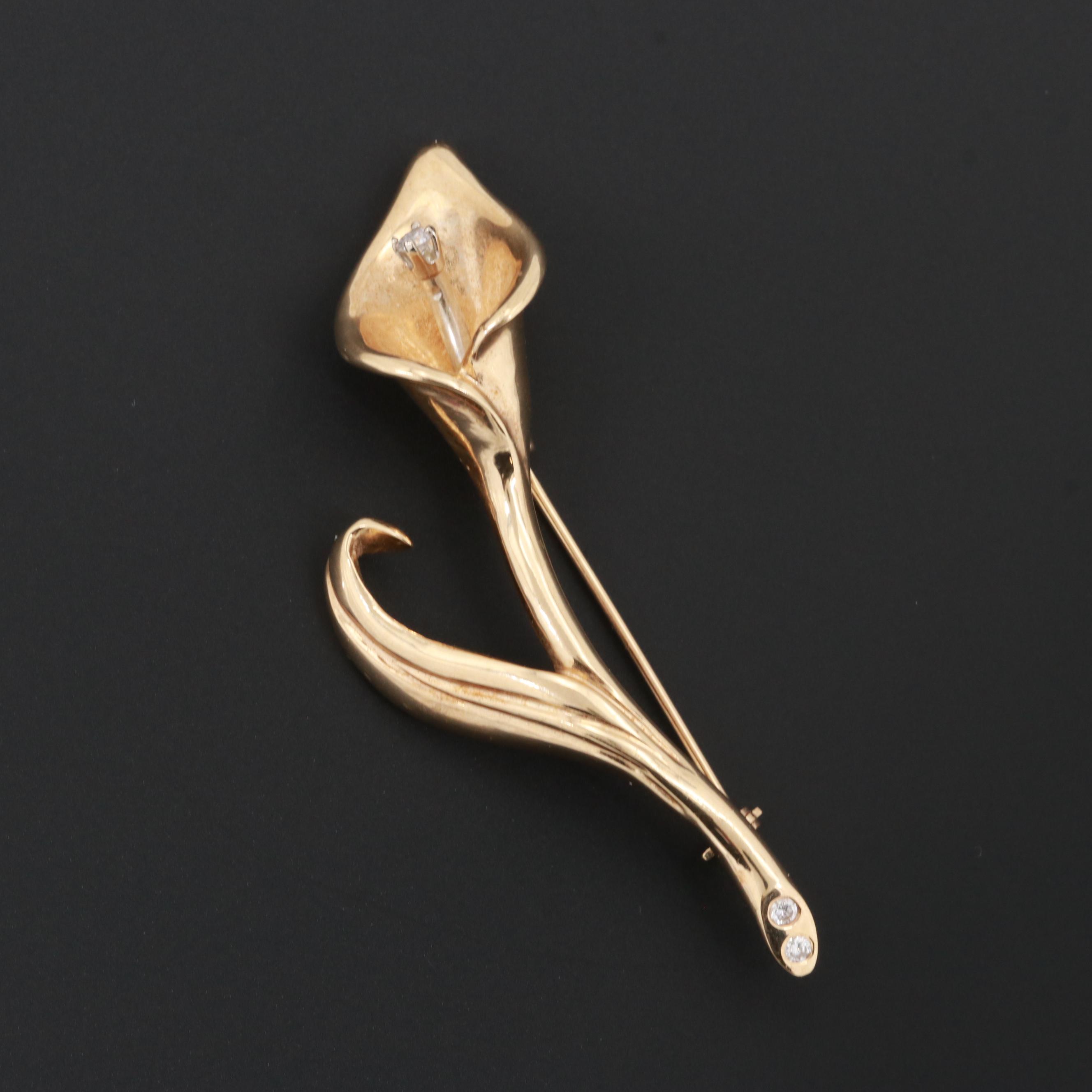 calla lily brooch