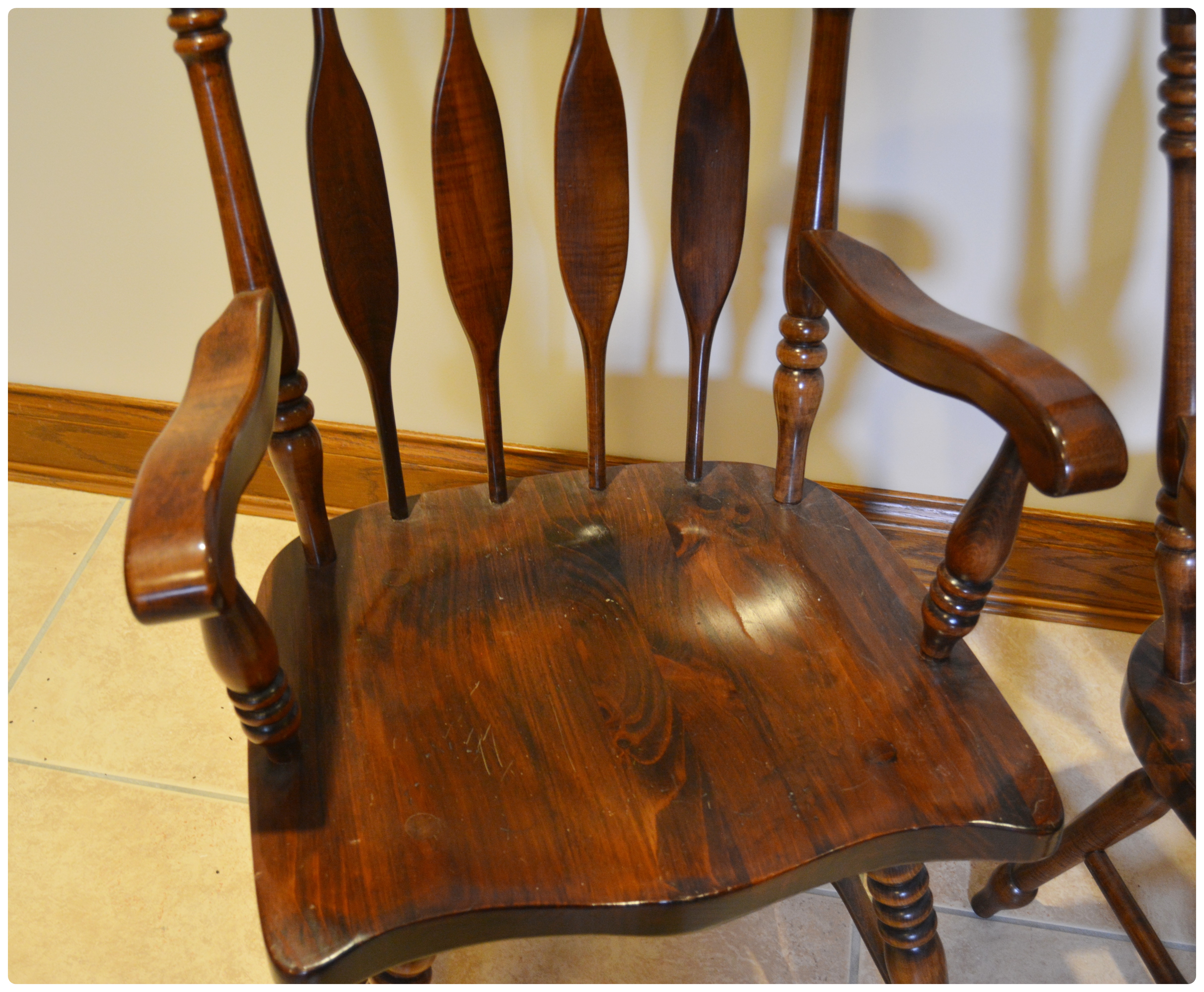 Pair of Kling Colonial Revival Pine Arm Chairs, 1970s EBTH