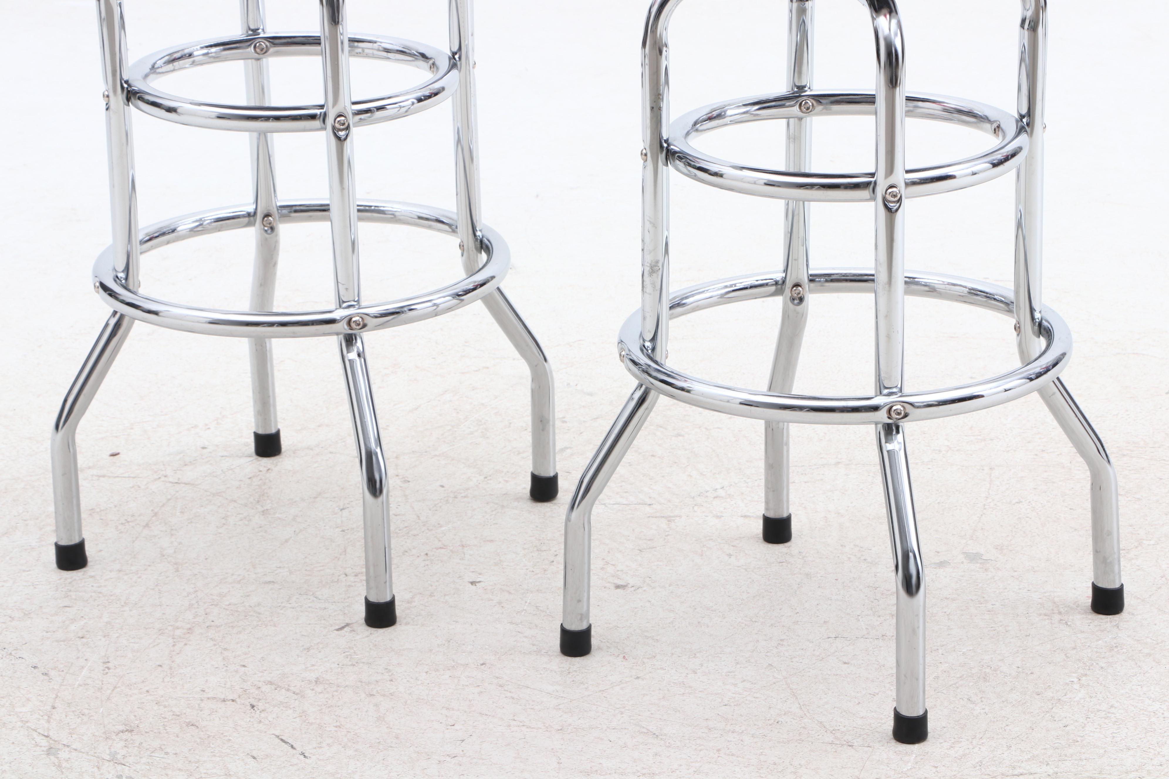 CocaCola Vinyl Upholstery Chrome Fame Barstools EBTH