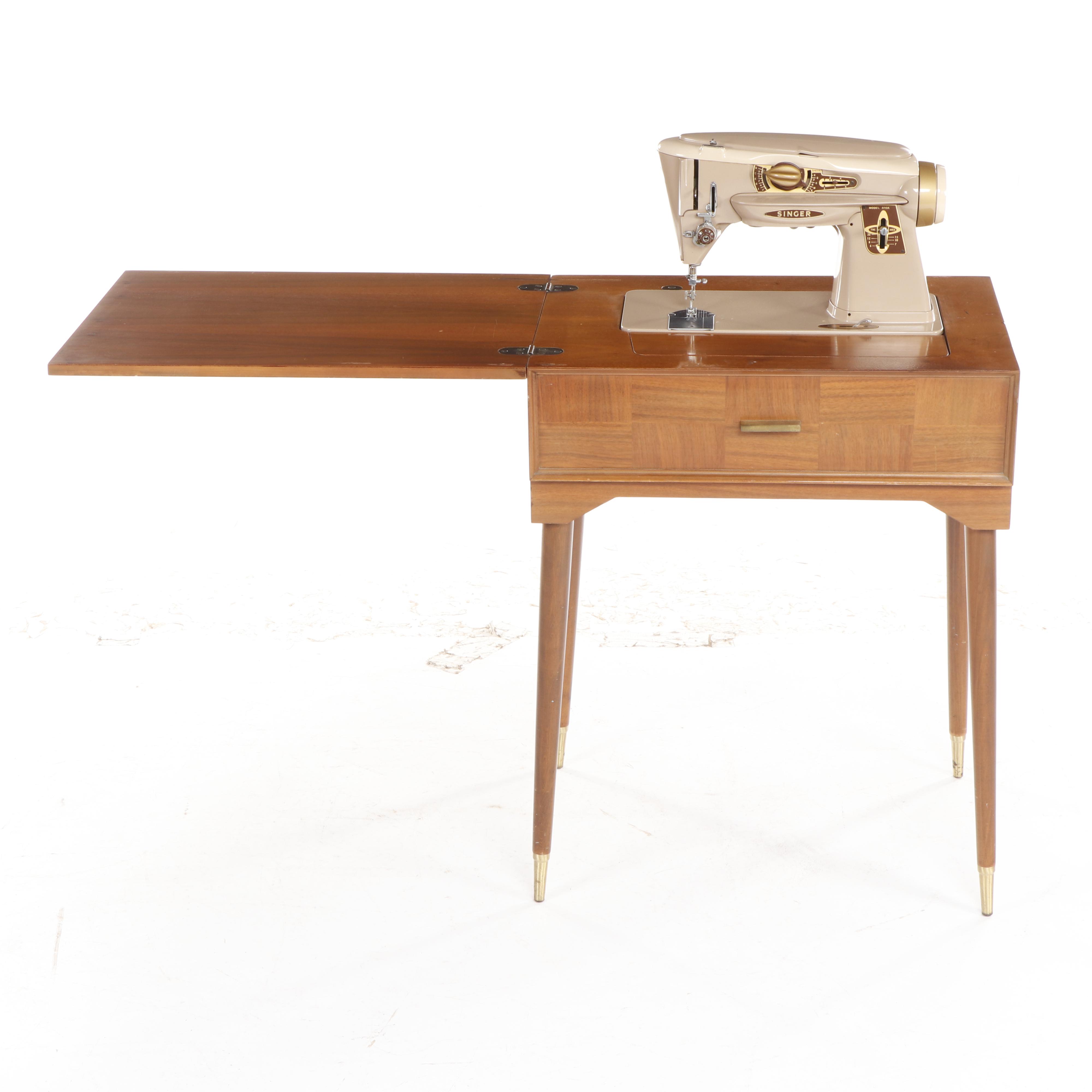 Mid Century Modern Singer 500A Sewing Machine in Table EBTH