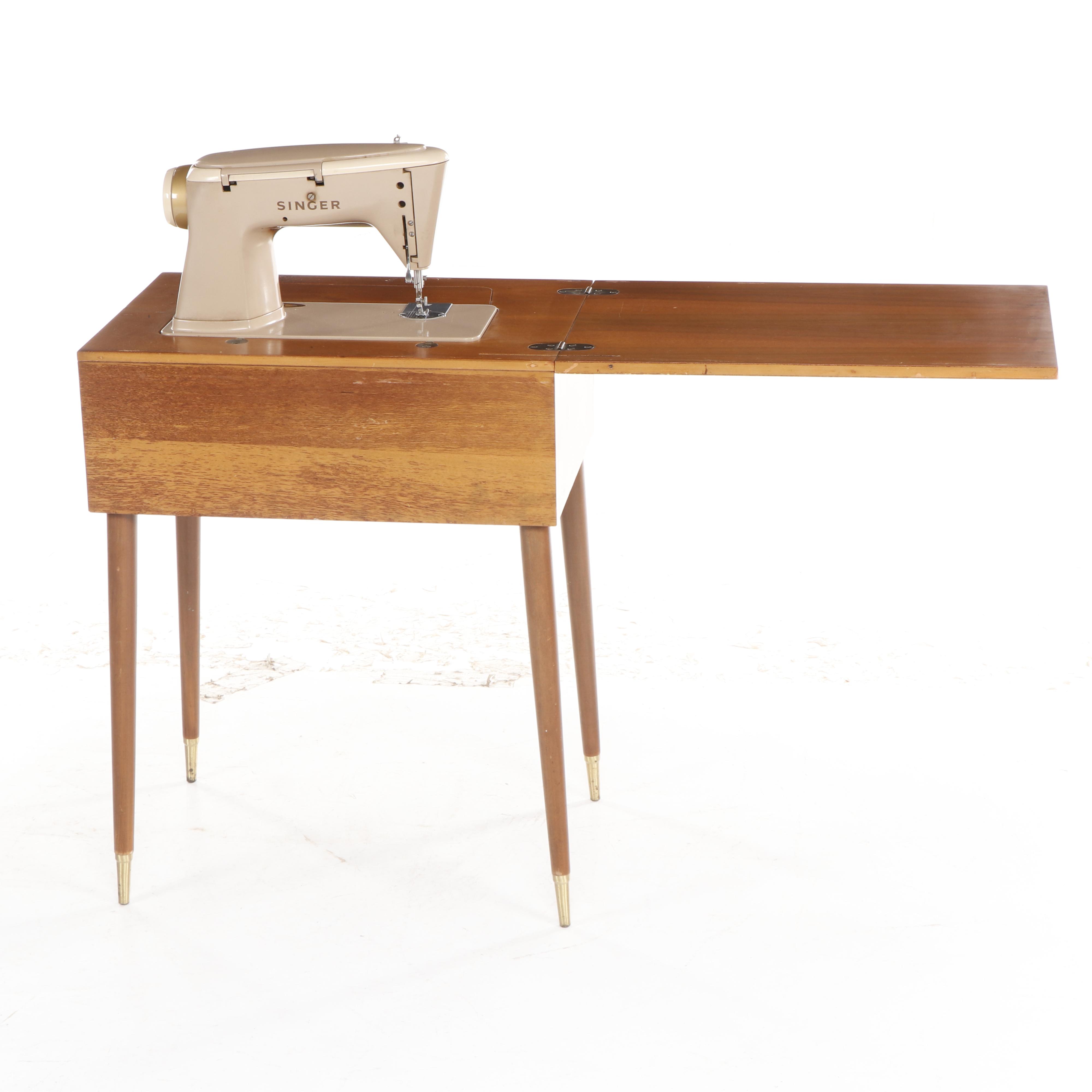 Mid Century Modern Singer 500A Sewing Machine in Table EBTH