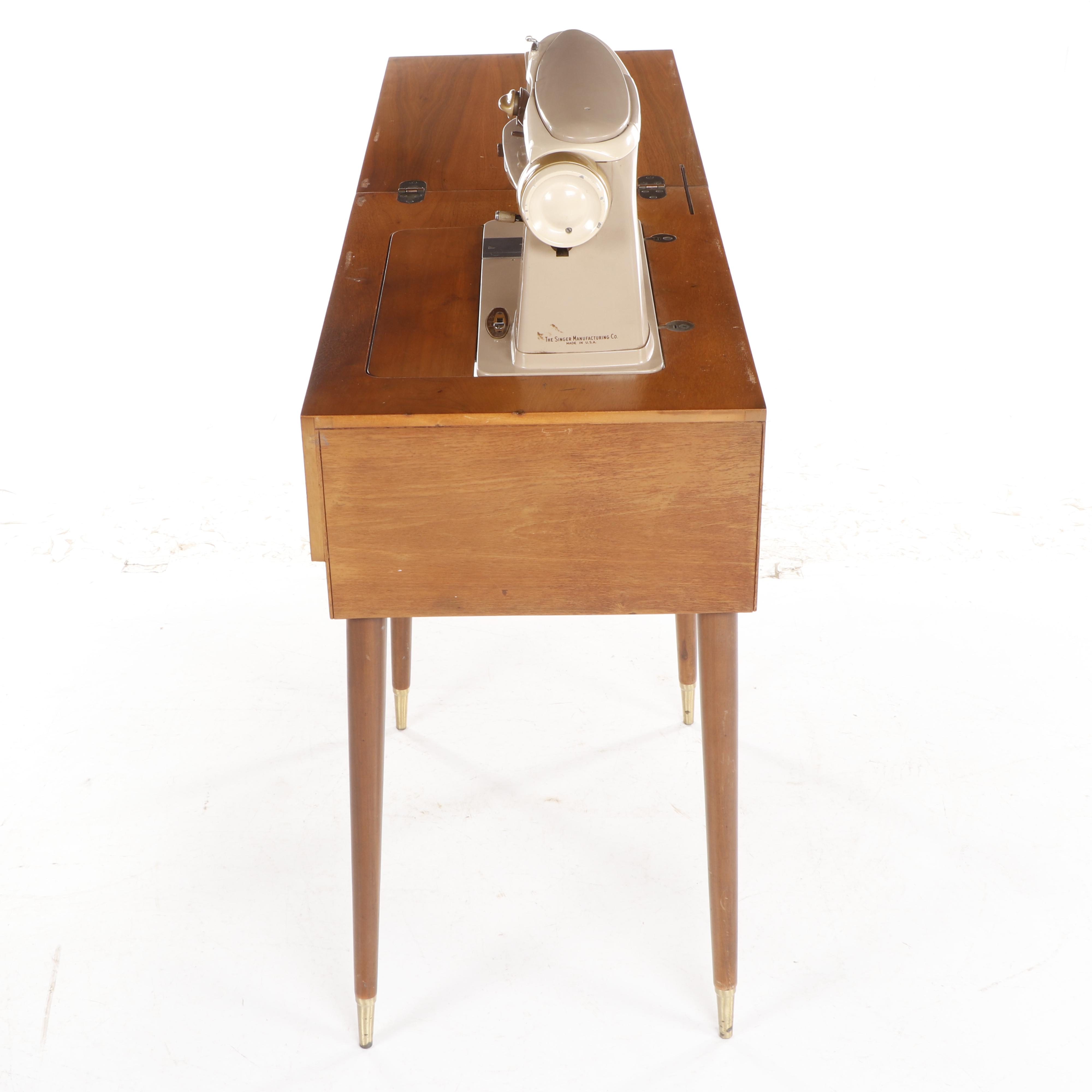 Mid Century Modern Singer 500A Sewing Machine in Table EBTH