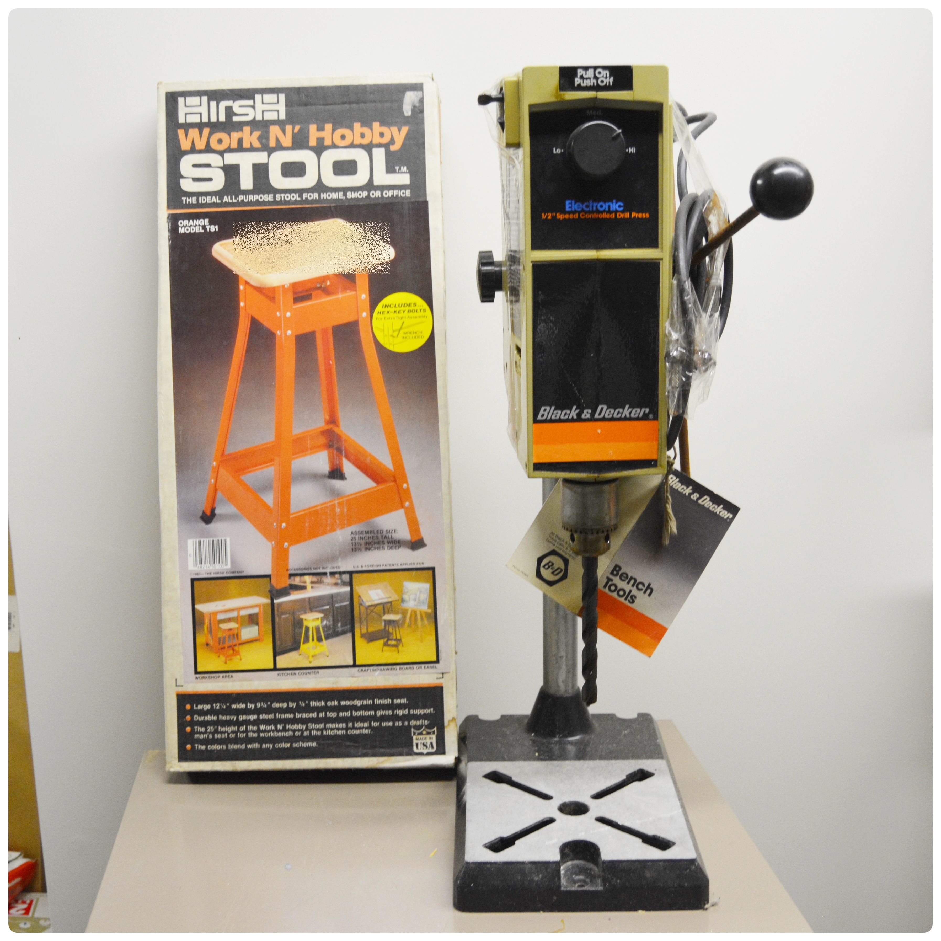 Black & Decker 1/2" Speed Controlled Drill Press and Hirsh Work N