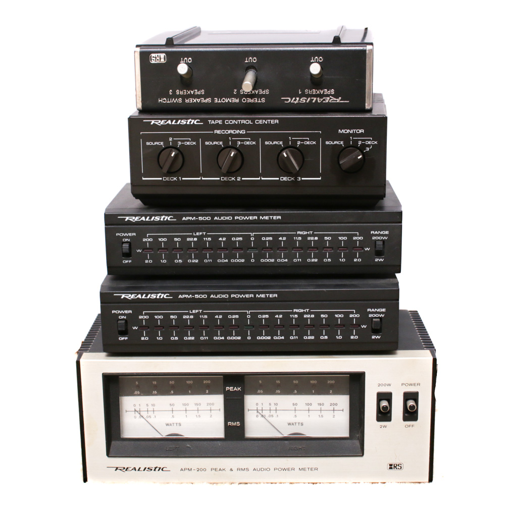 Realistic Audio Power Meters, Speaker Switch and Tape Control Center EBTH