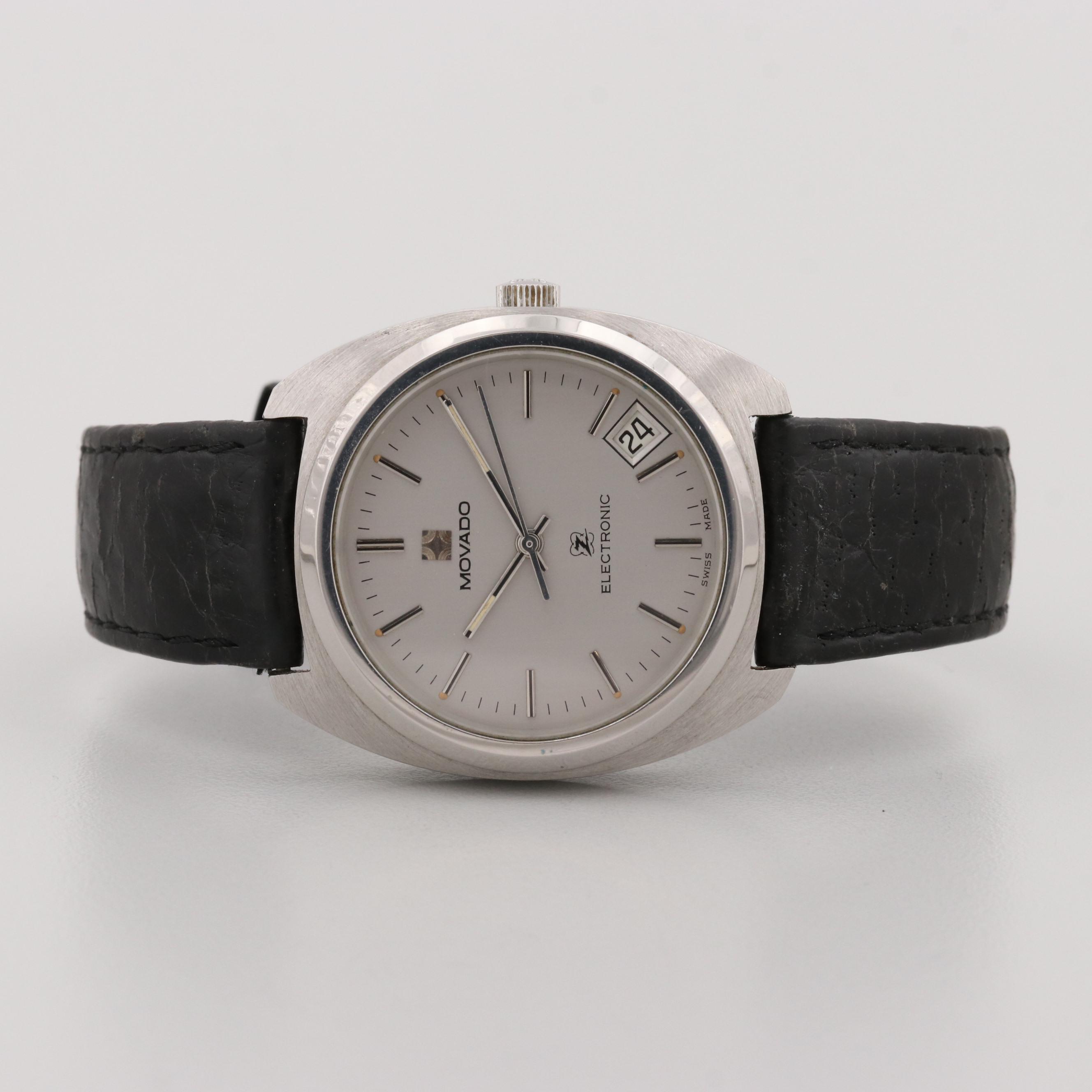 Vintage Movado Zenith Tuning Fork Electric Stainless Steel Wristwatch