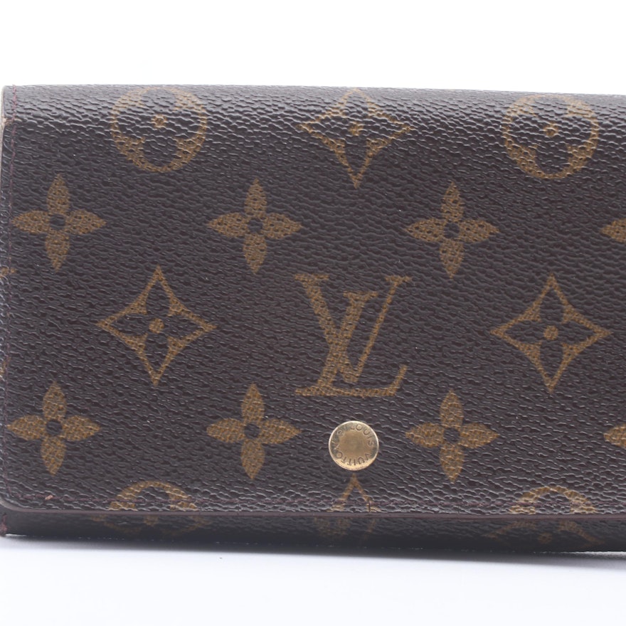 Louis Vuitton Paris Monogram Canvas Wallet and Cell Phone Case | EBTH