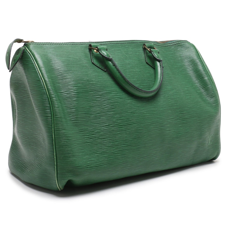 Louis Vuitton Borneo Green Epi Leather Speedy 35 Bag | EBTH