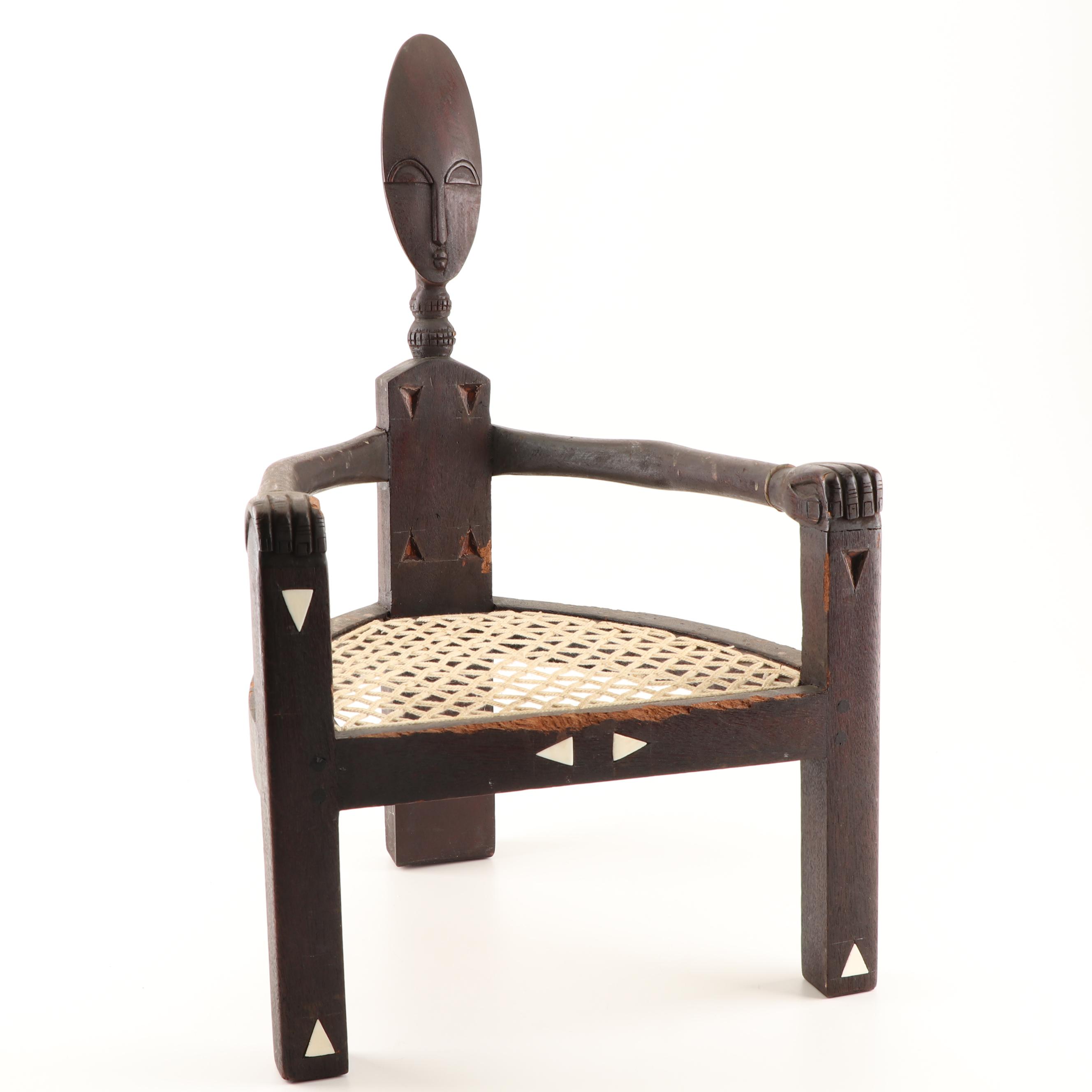 Kenyan Hand Carved Wooden Chair EBTH