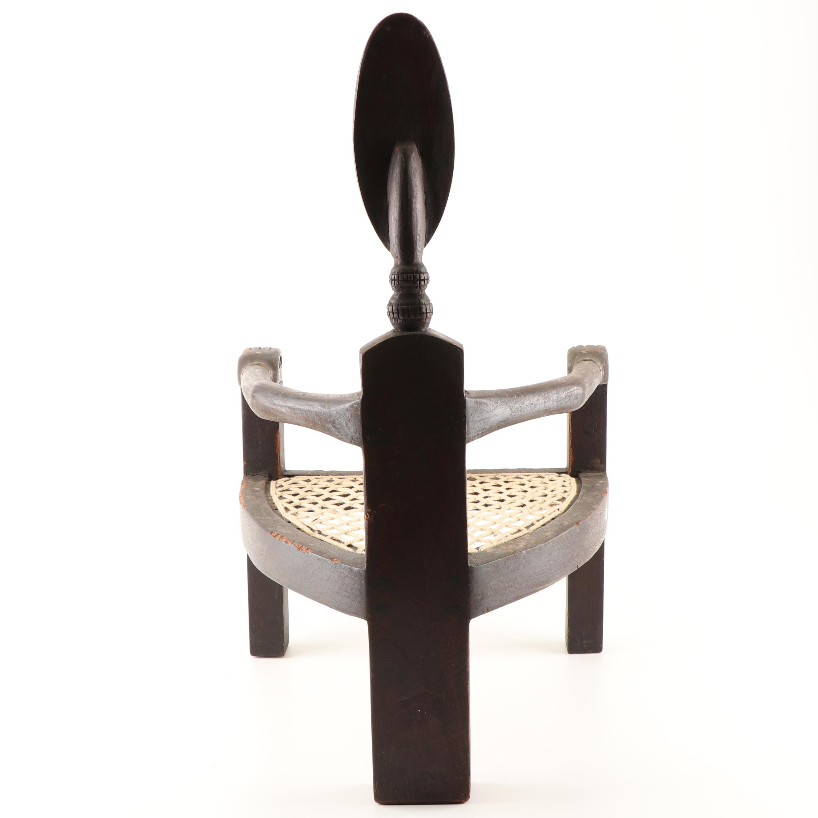 Kenyan Hand Carved Wooden Chair EBTH