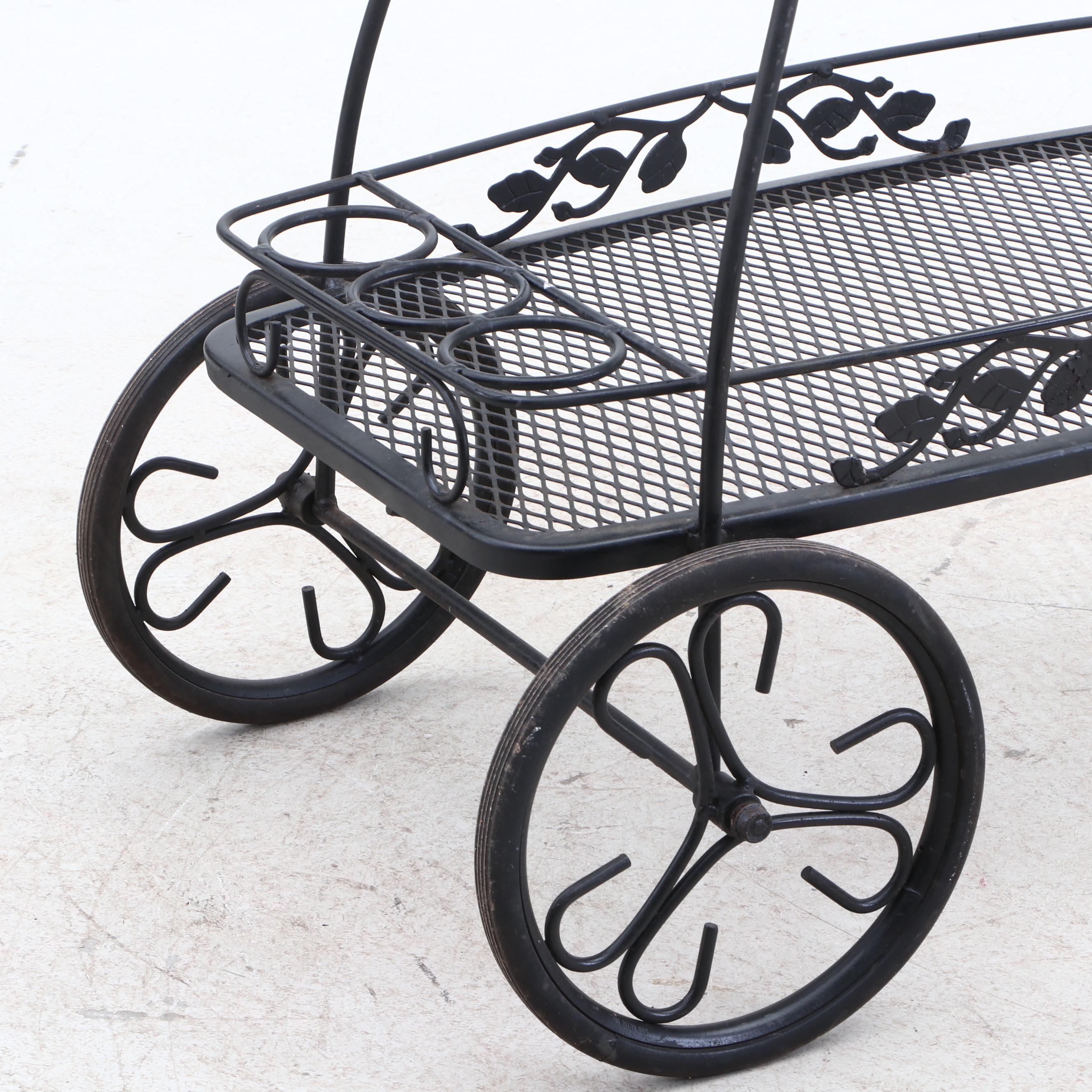 Wrought Iron Patio Bar Cart EBTH