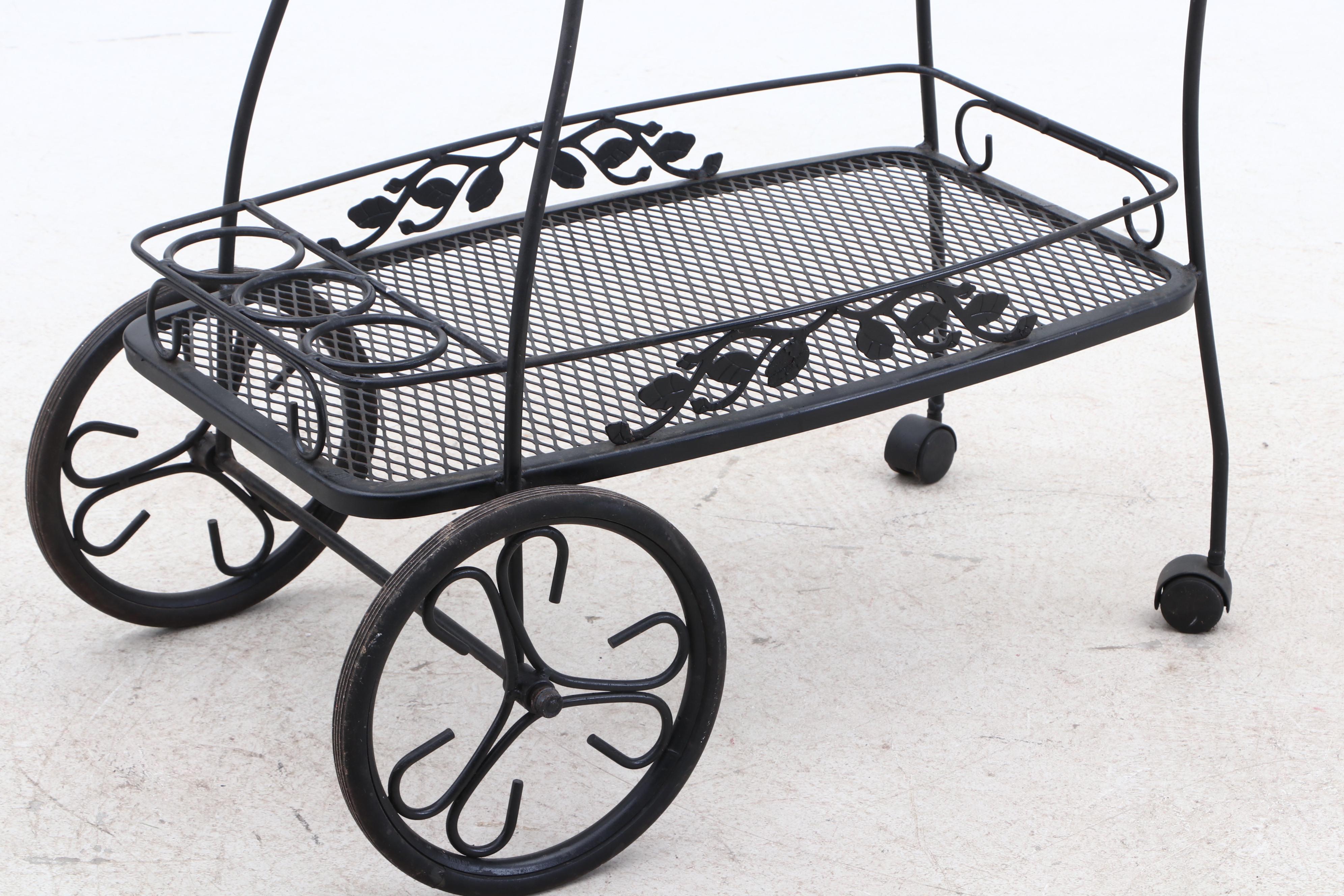 Wrought Iron Patio Bar Cart EBTH