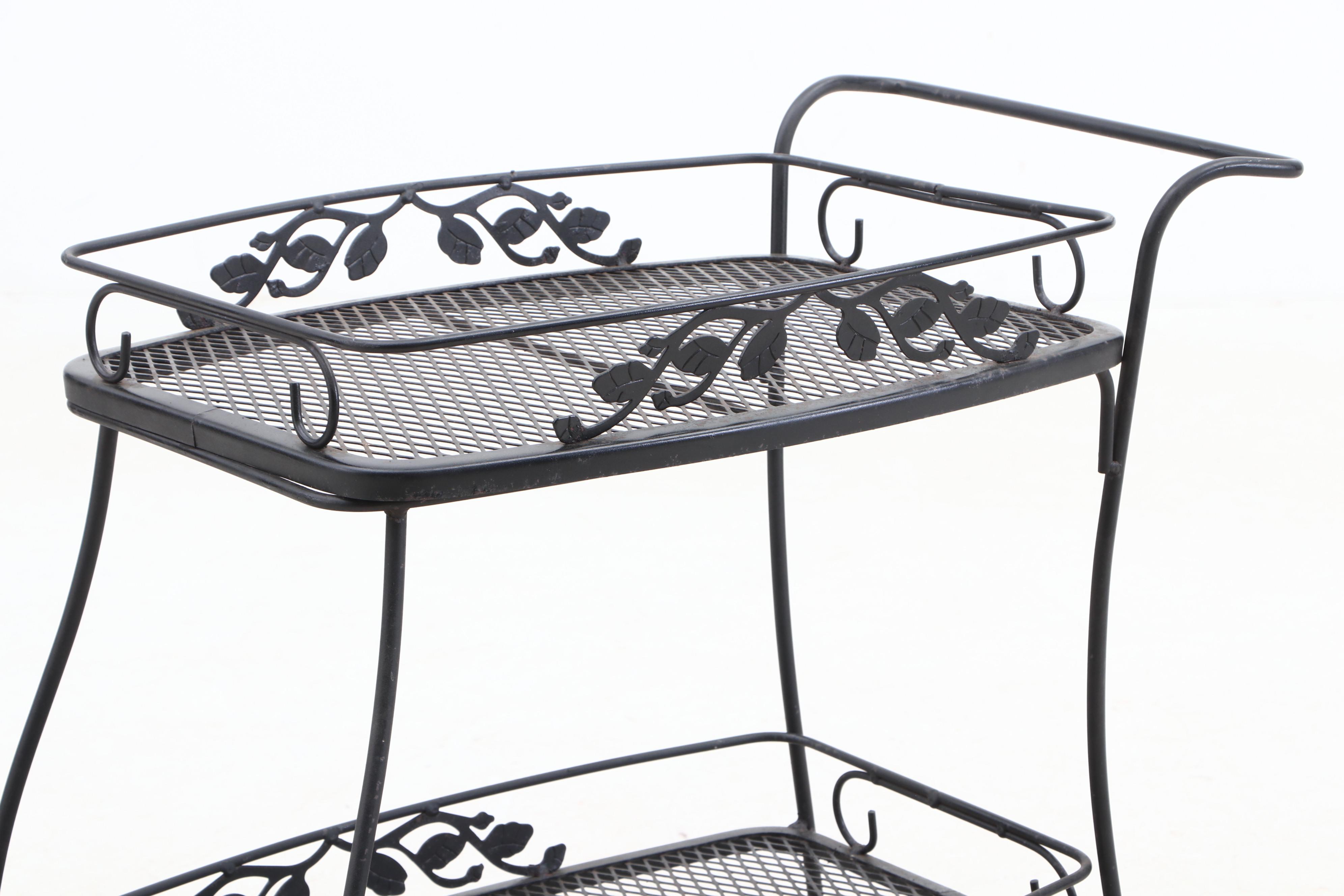 Wrought Iron Patio Bar Cart EBTH
