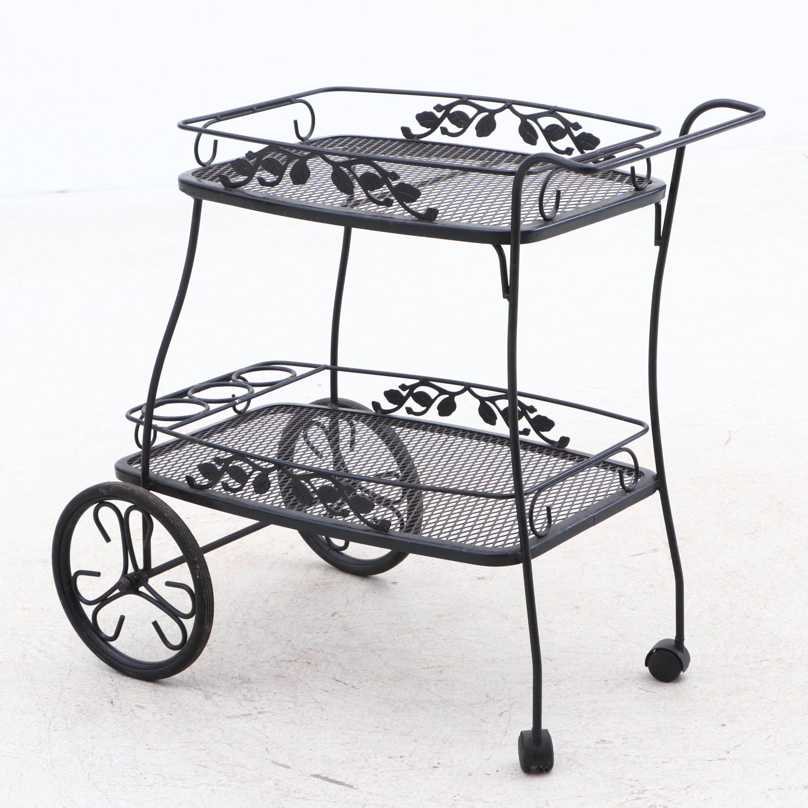 Wrought Iron Patio Bar Cart EBTH