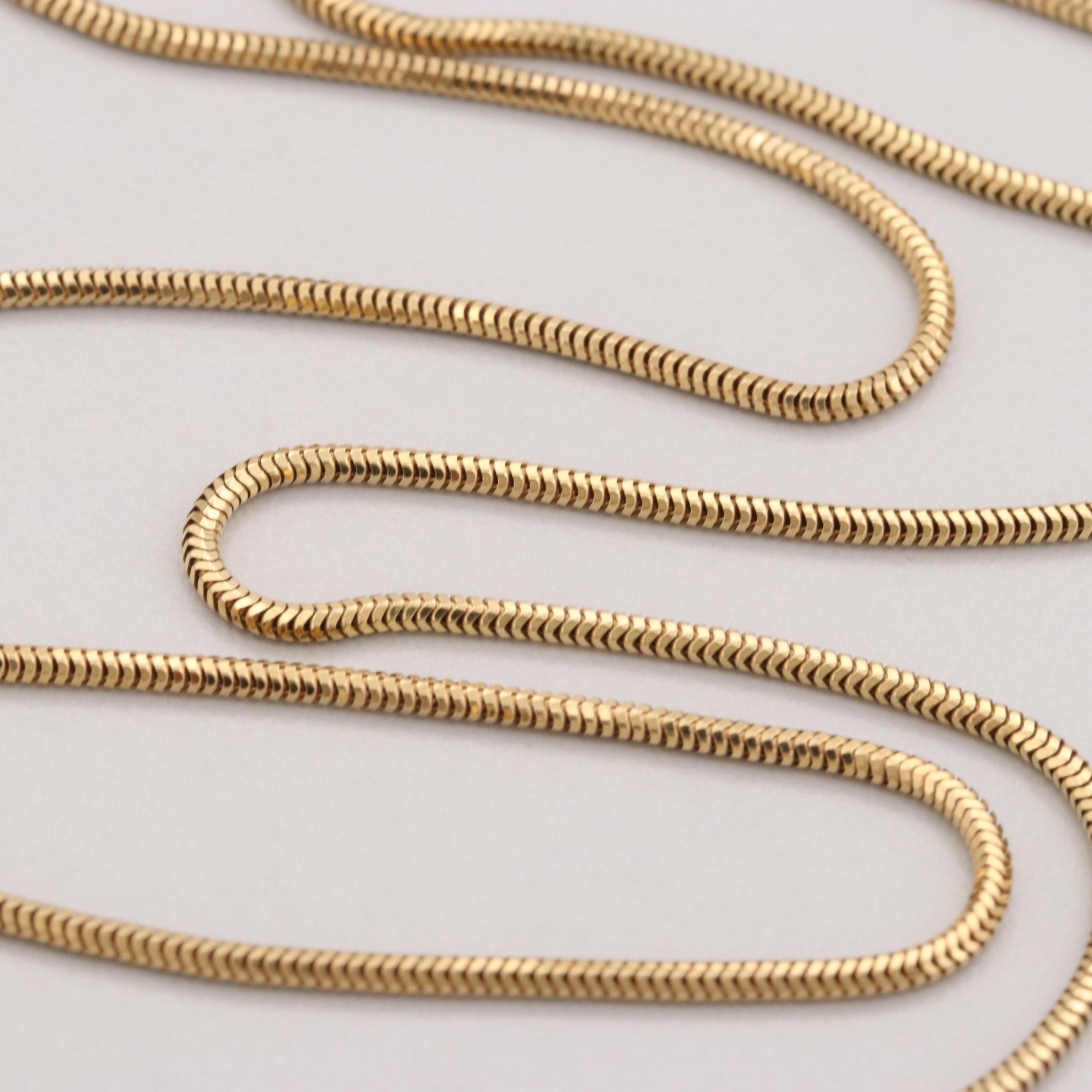 18K Yellow Gold Snake Chain Necklace EBTH