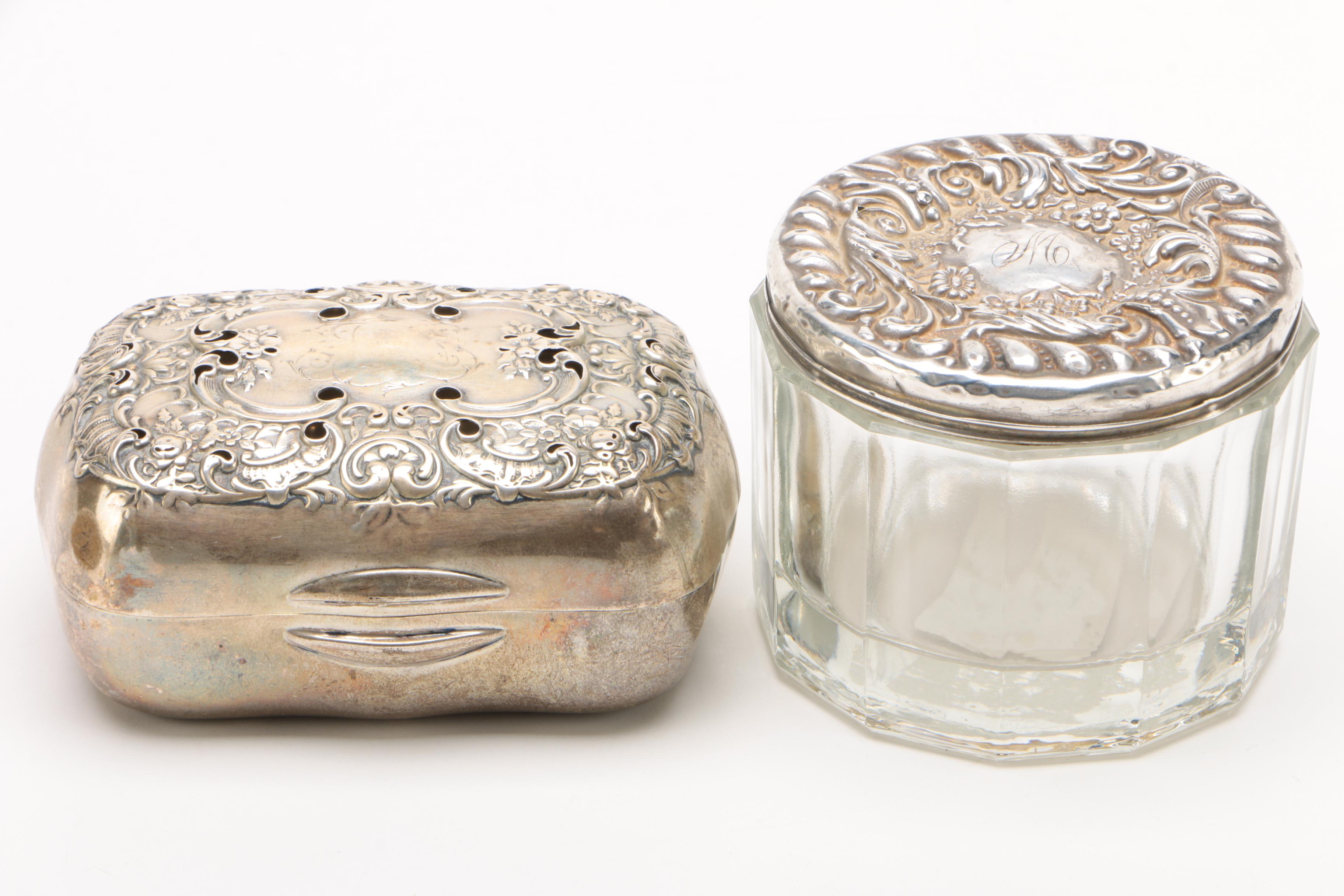 Gorham Sterling Silver Soap Dish and Other Sterling Backed ...