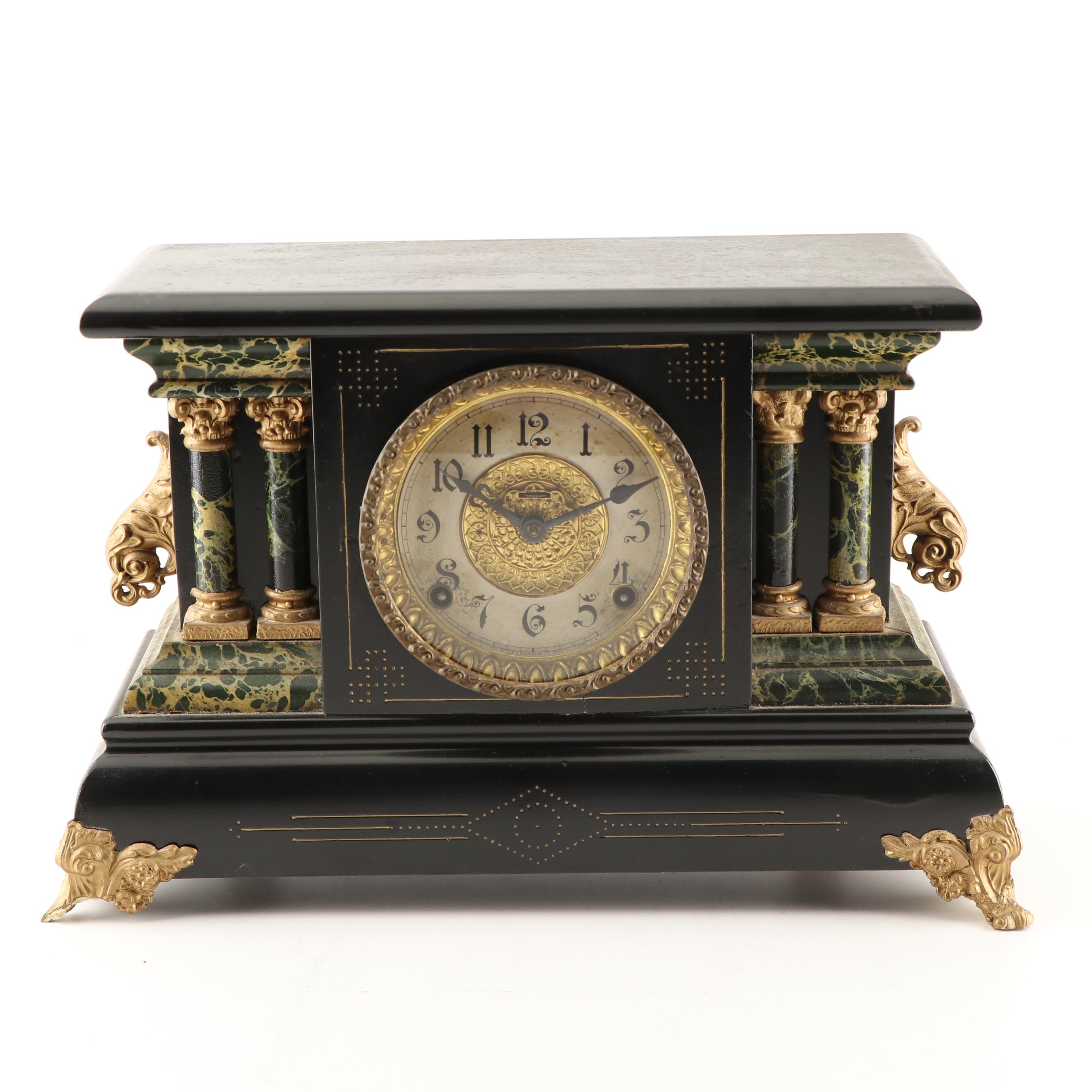 E. Ingraham "Adrian" Adamantine Mantel Clock, Early 20th Century EBTH