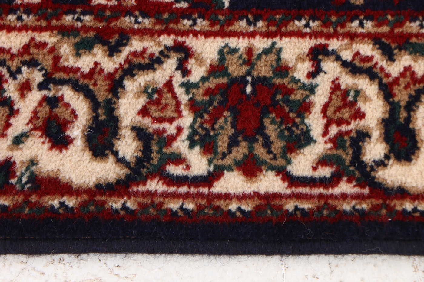 Machine Made Louis de Poortere &quot;Antalia&quot; Wool Floral Carpet Runner | EBTH