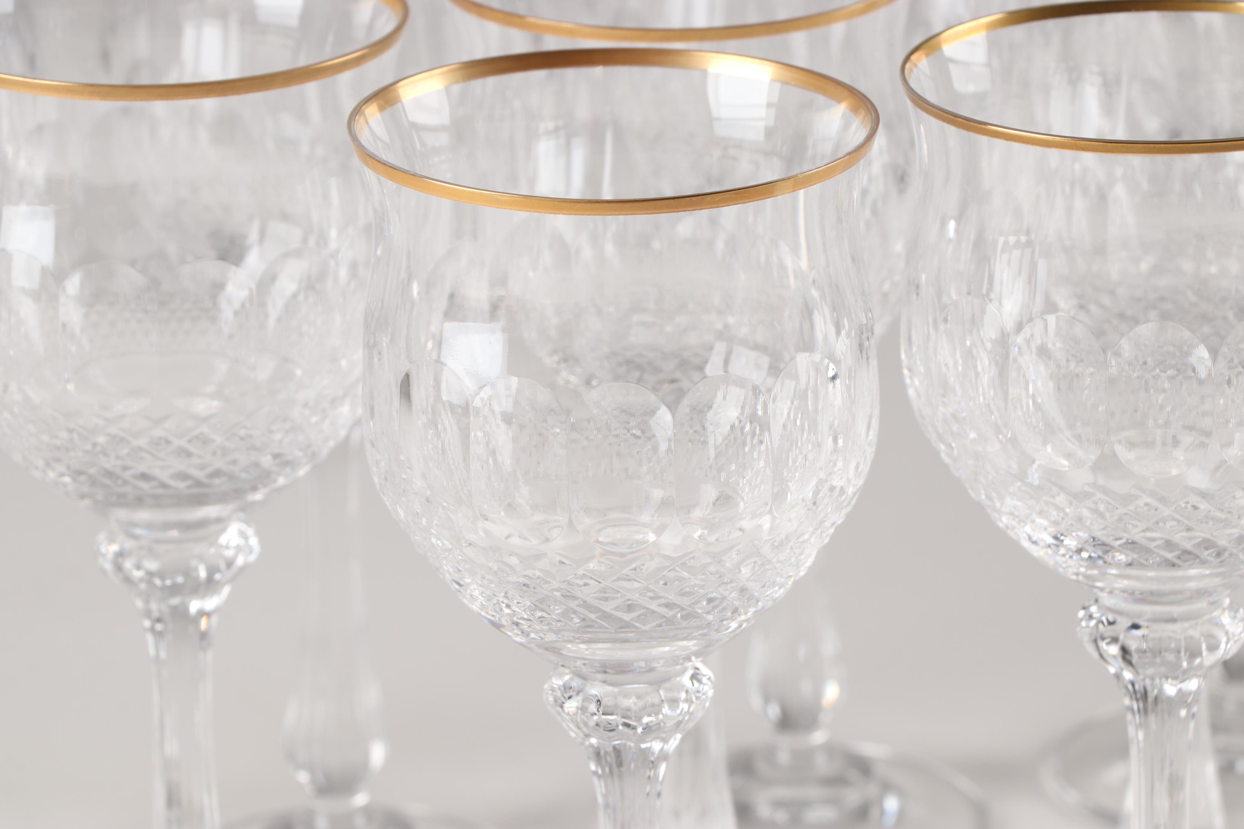 Gold Rimmed Crystal Stemware EBTH